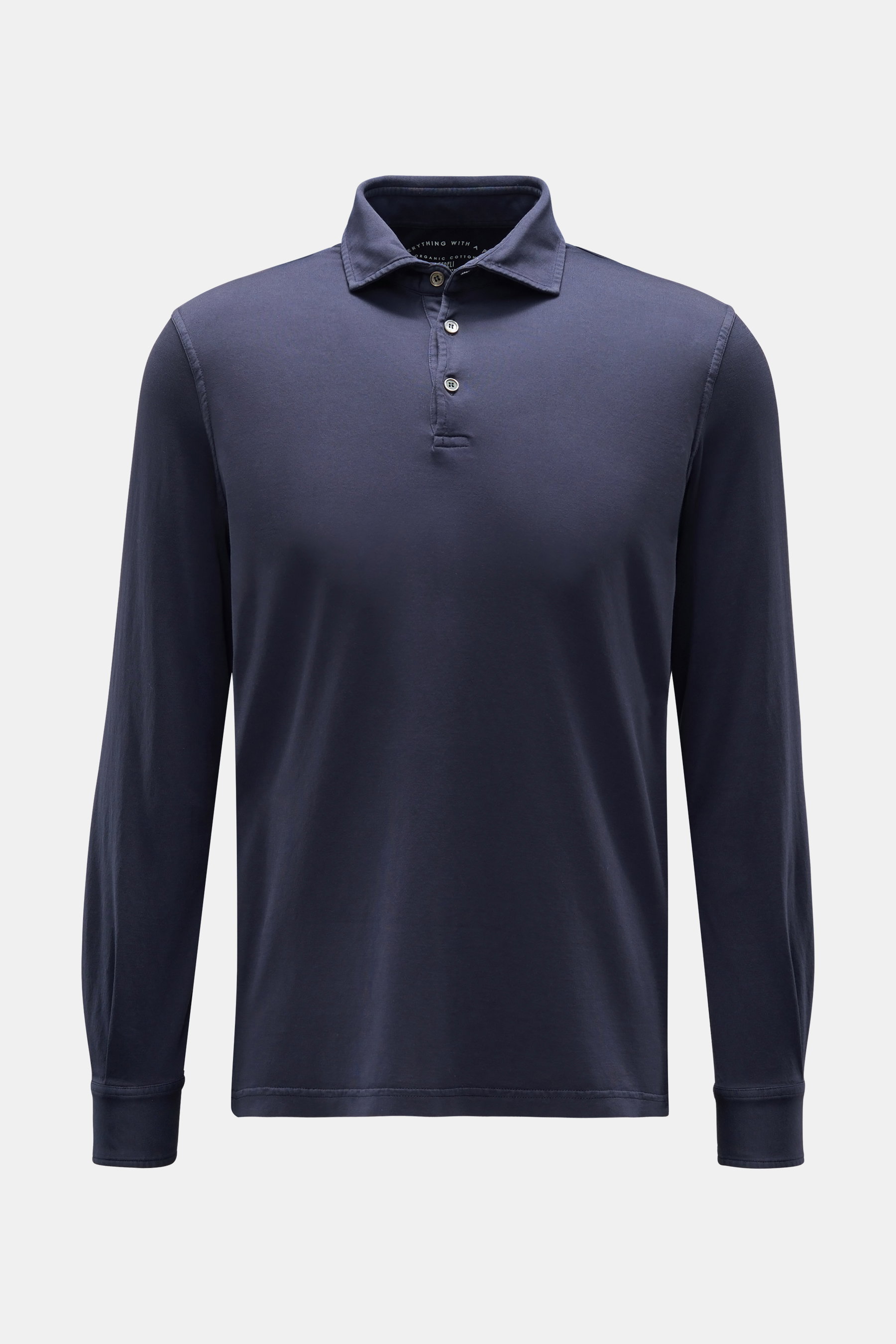 Fedeli Jersey Longsleeve-Poloshirt 'Zero' graublau