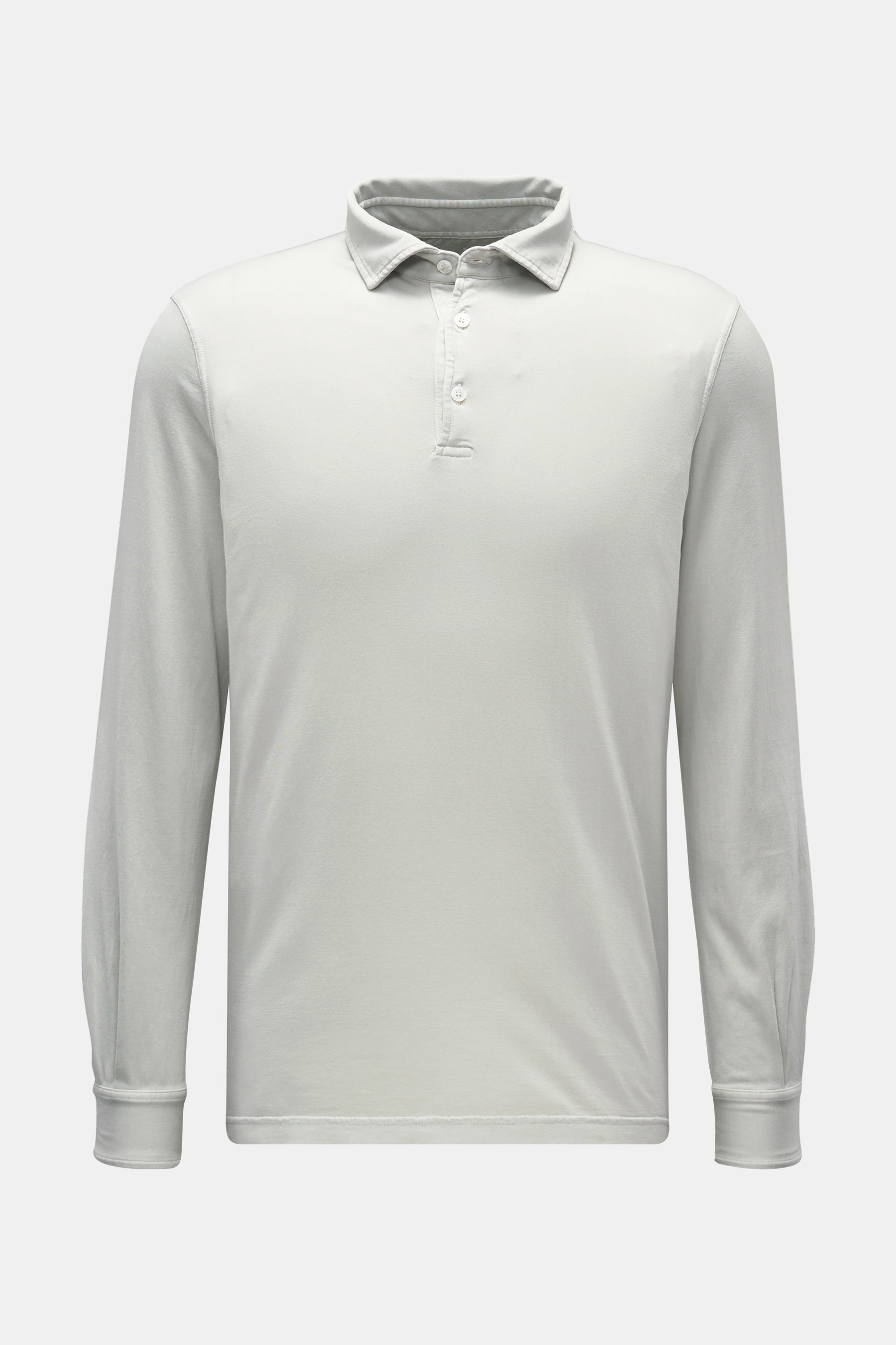 Fedeli Jersey Longsleeve-Poloshirt 'Zero' hellgrau