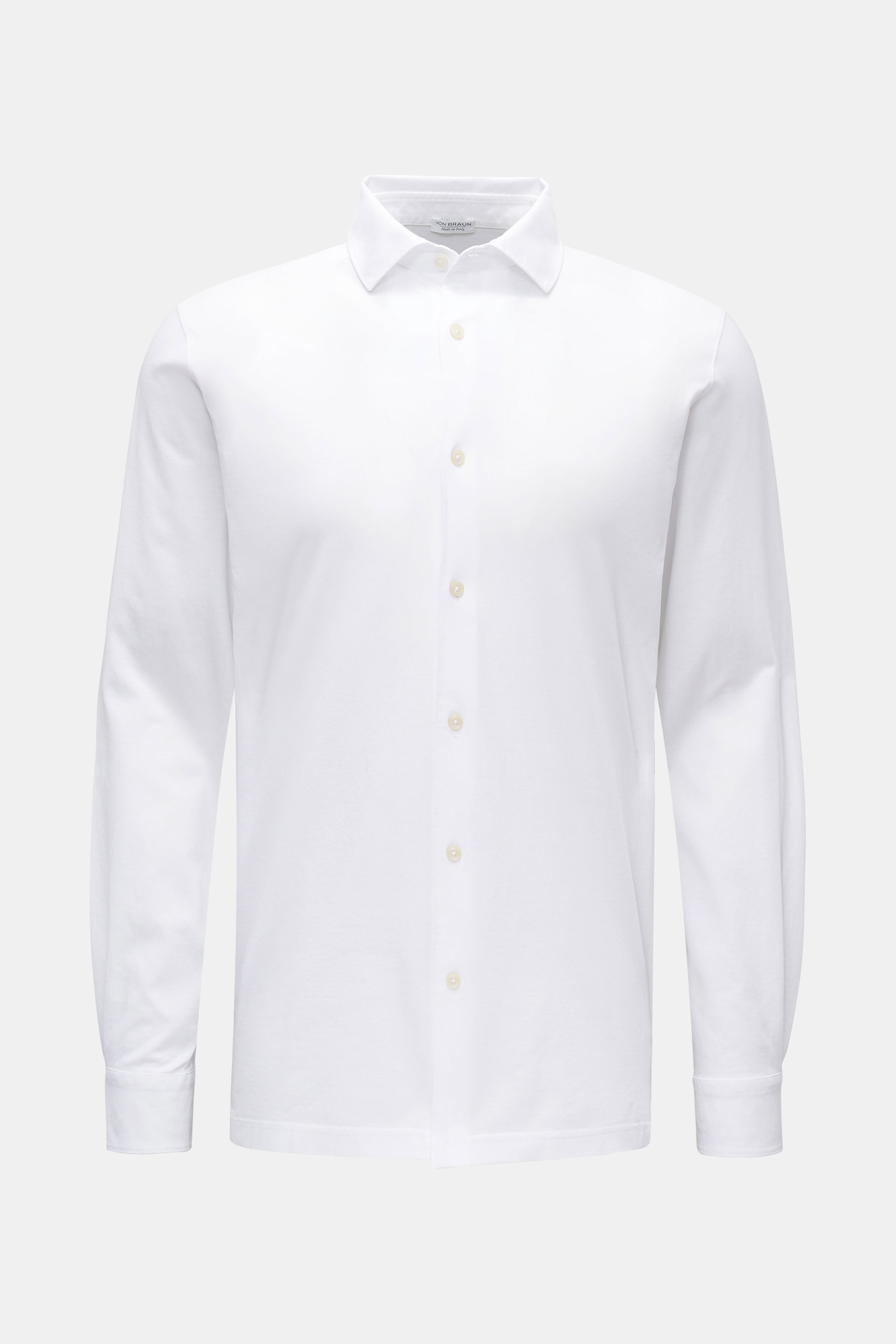 von Braun Casual Hemd schmaler Kragen weiß