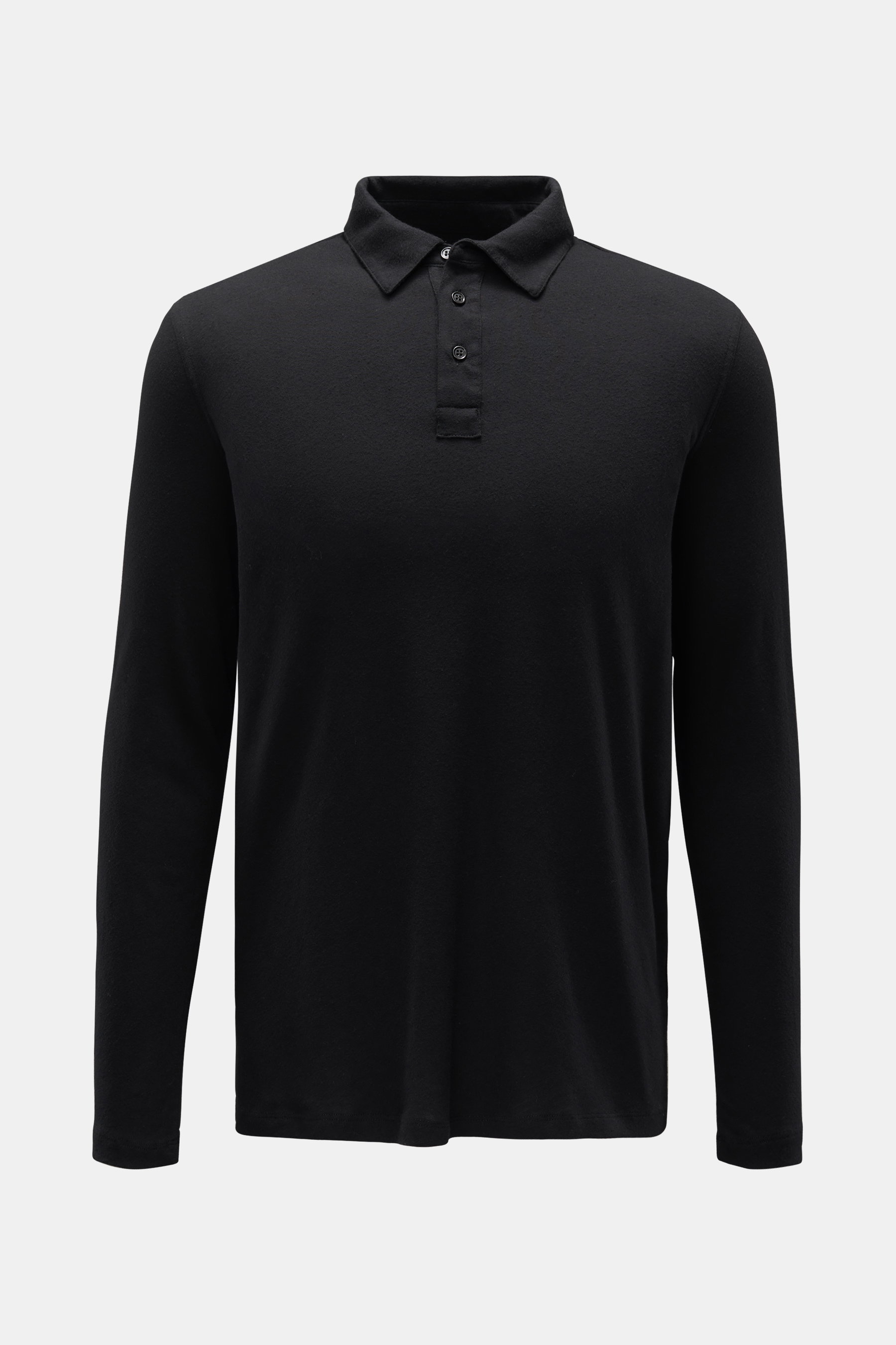 Majestic Filatures Jersey Longsleeve-Poloshirt schwarz