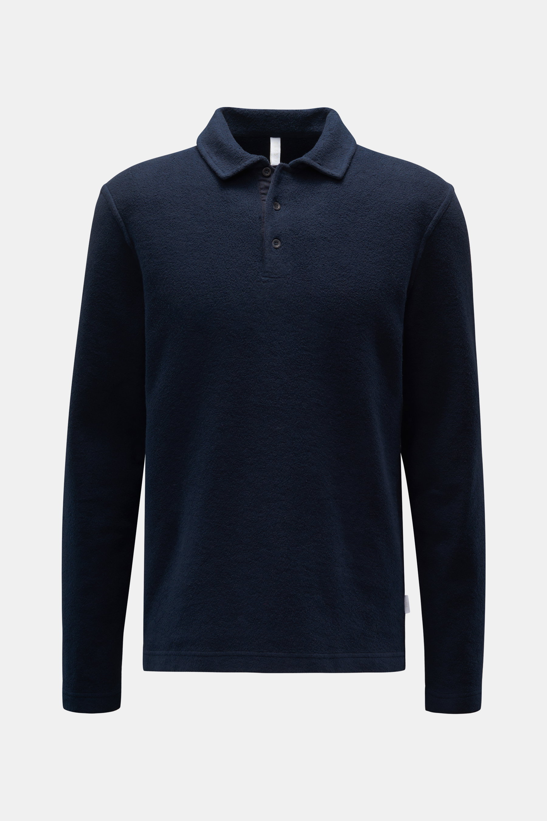 Fleece-Longsleeve-Poloshirt 'Oyster' navy