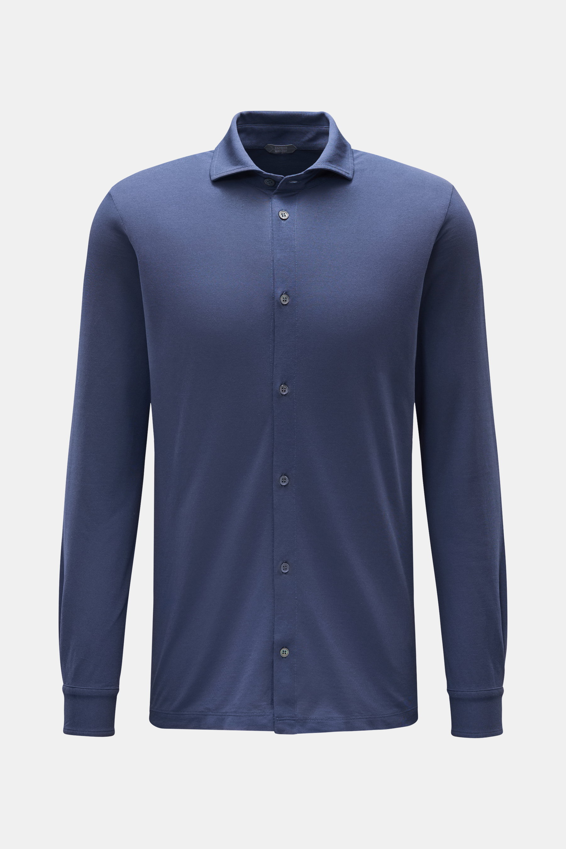 Zanone Jersey-Hemd Haifisch-Kragen blau