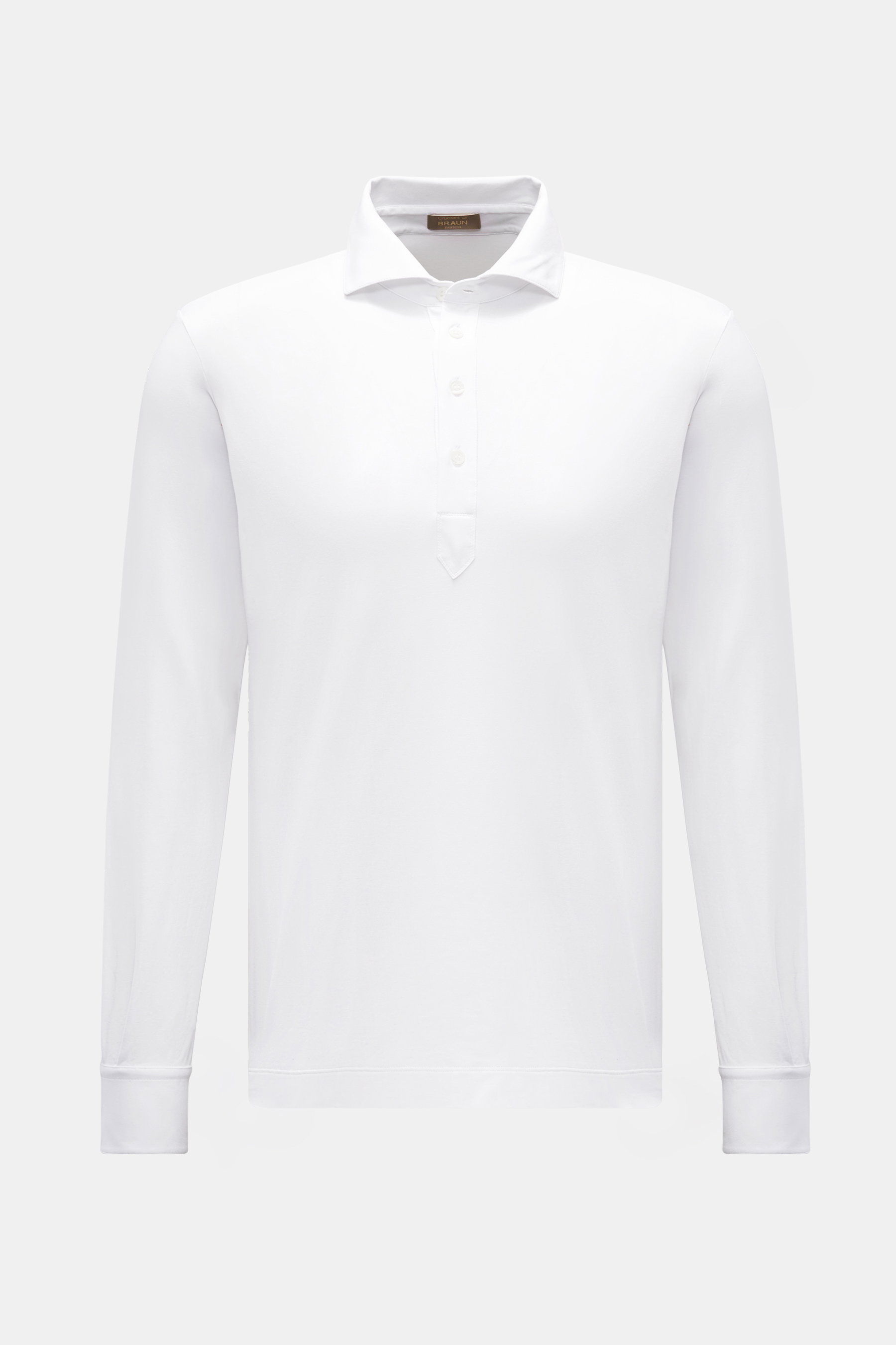 Cruciani Jersey Longsleeve-Poloshirt weiß