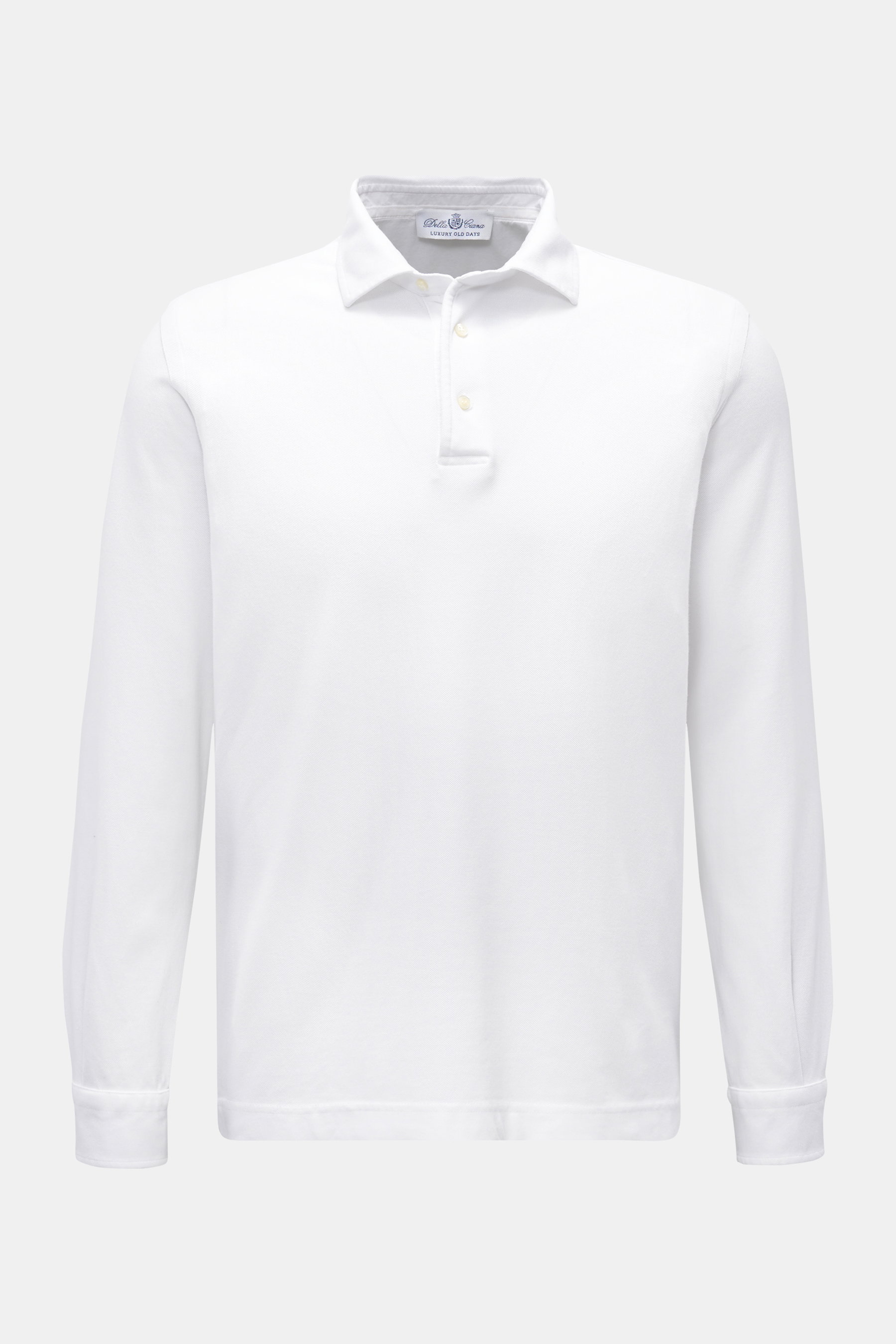 Della Ciana Longsleeve-Poloshirt weiß