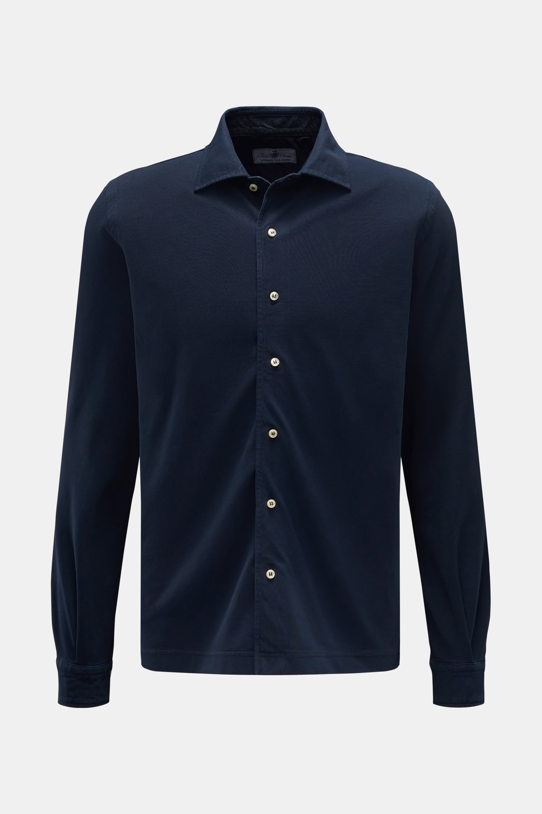 Della Ciana Piqué Hemd Haifisch-Kragen navy
