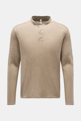 04651/ A trip in a bag Leinen Henley-Shirt beige