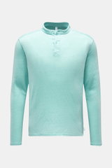 04651/ A trip in a bag Leinen Henley-Shirt türkis