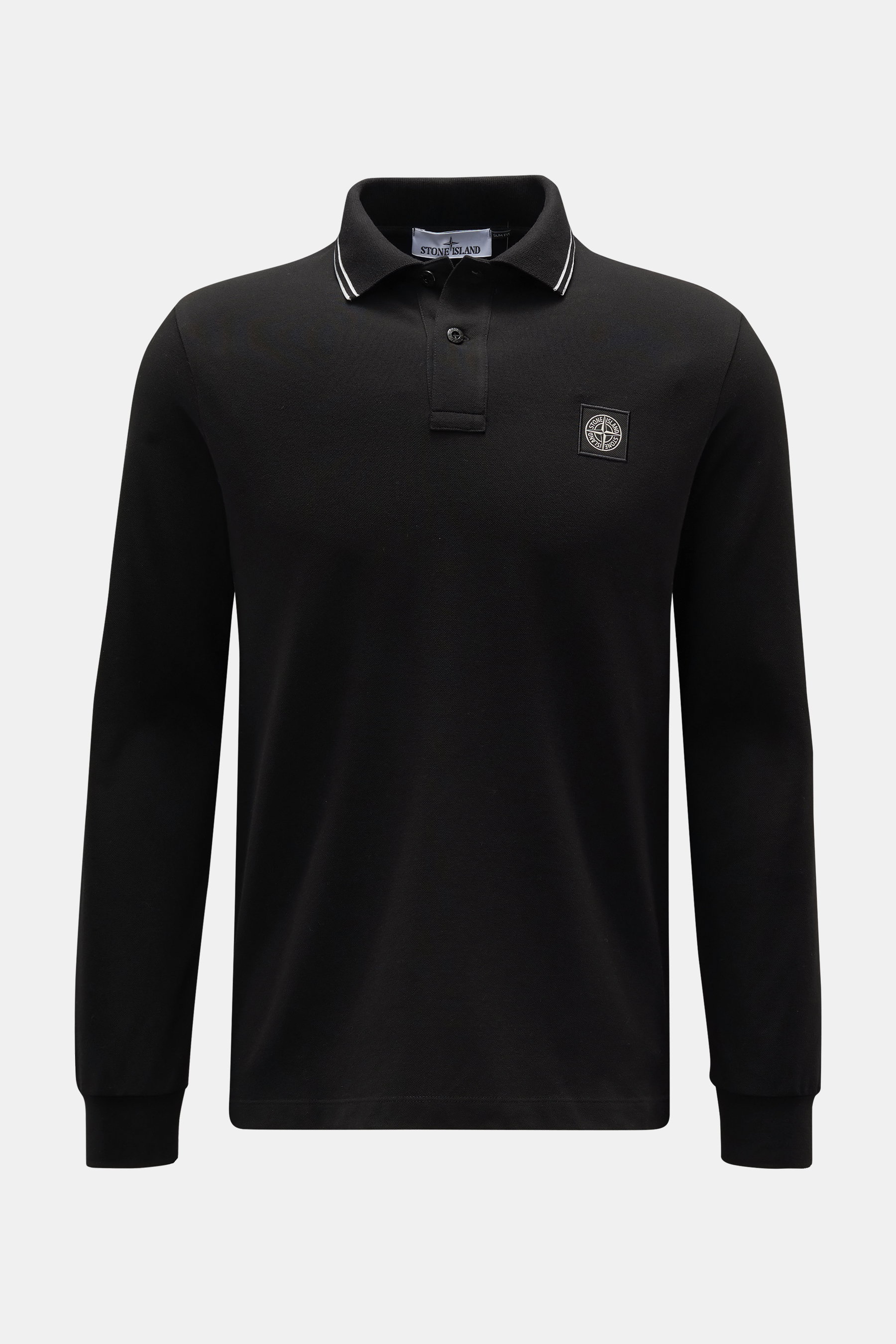 Stone Island Longsleeve-Poloshirt schwarz