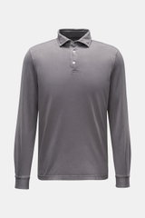 Fedeli Jersey Longsleeve-Poloshirt 'Zero' grau