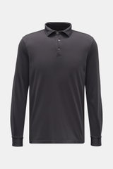 Fedeli Jersey Longsleeve-Poloshirt 'Zero' dunkelgrau