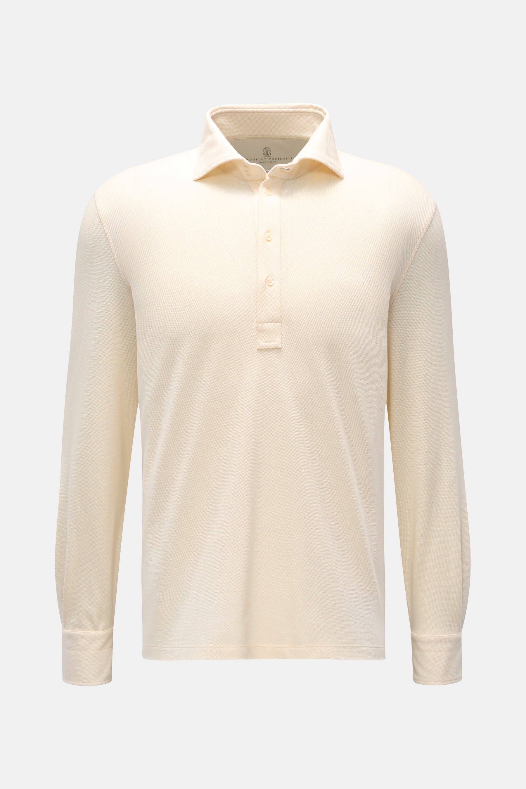 Brunello Cucinelli Longsleeve-Poloshirt creme