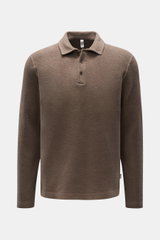 04651/ A trip in a bag Fleece Langarm-Poloshirt taupe