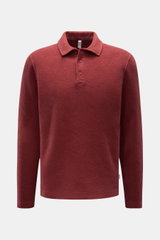 04651/ A trip in a bag Fleece Langarm-Poloshirt dunkelrot
