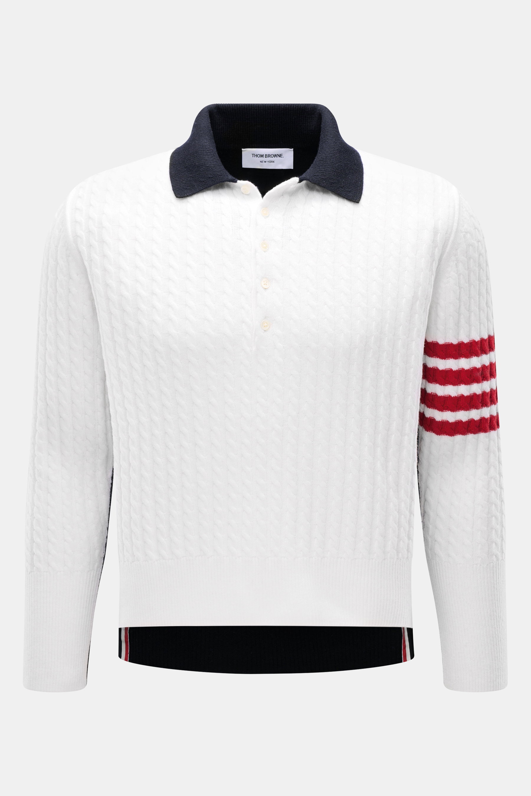 Thom Browne Strickpolo weiß/schwarz