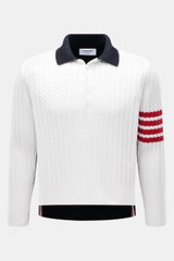 Thom Browne Strickpolo weiß/schwarz