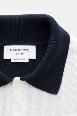 Thom Browne Strickpolo weiß/schwarz