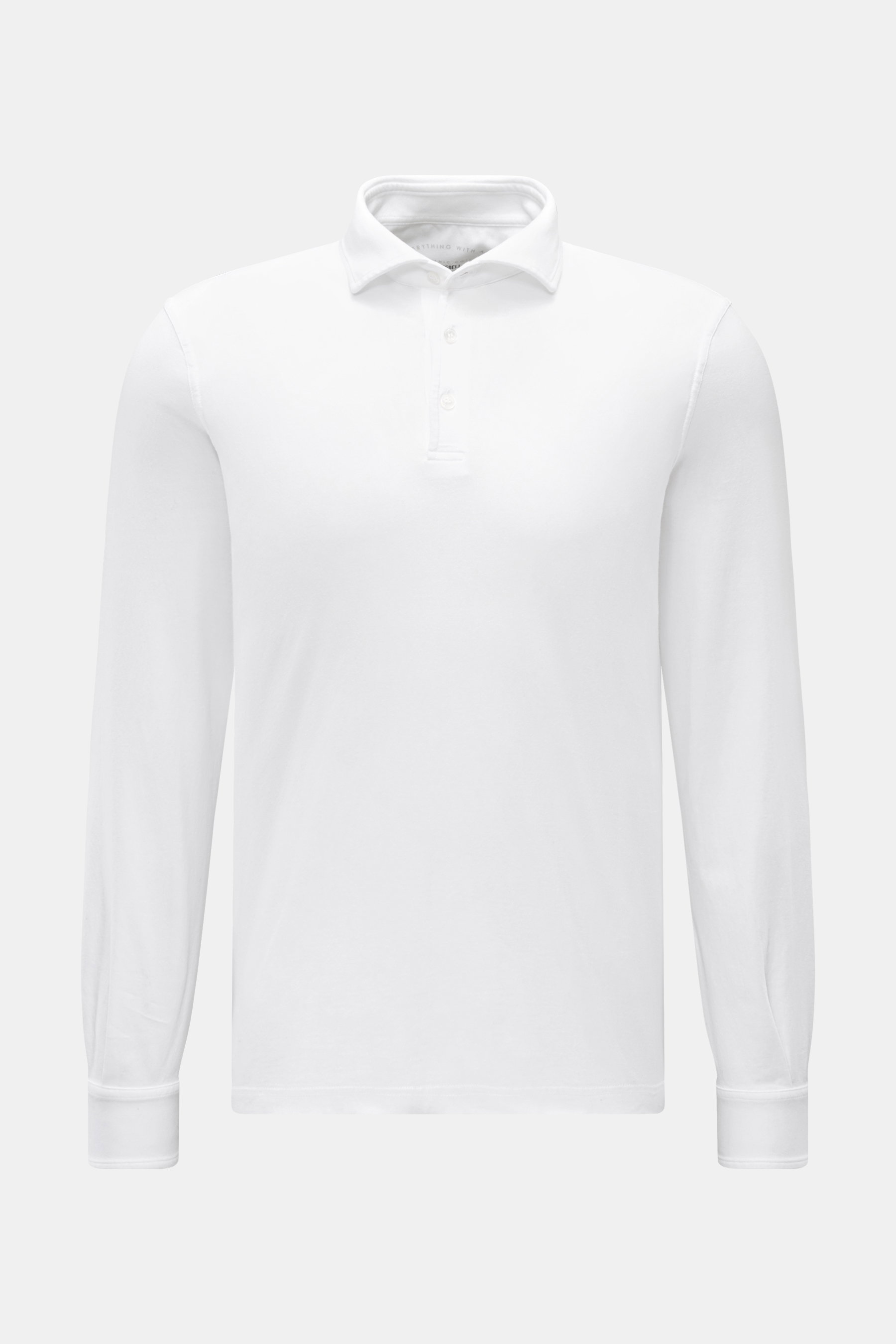 Fedeli Jersey Longsleeve-Poloshirt 'Zero' weiß