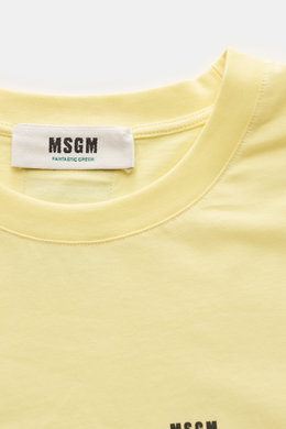 MSGM Rundhals-T-Shirt hellgelb