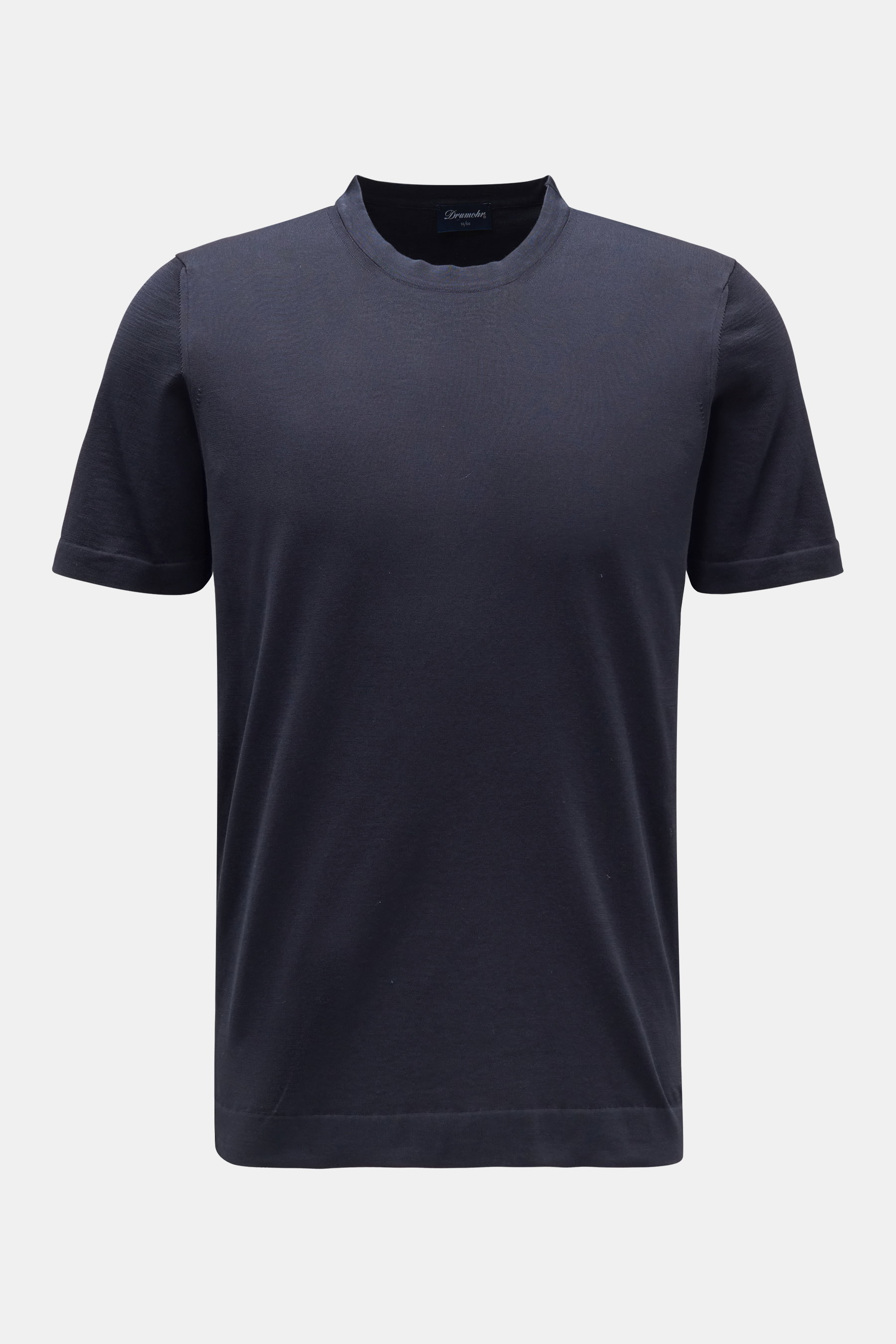 Drumohr Feinstrick-Kurzarmpullover navy