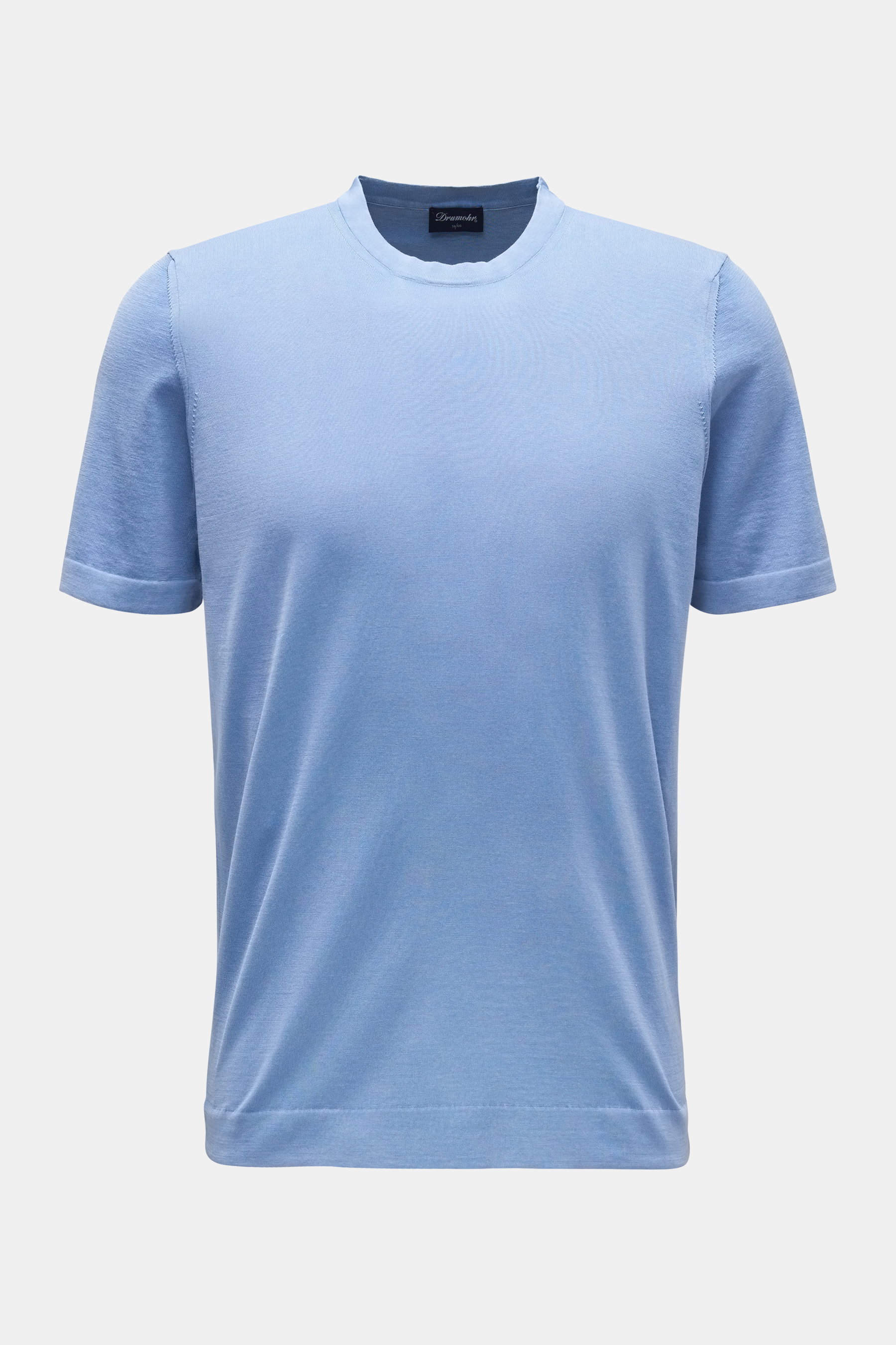 Drumohr Feinstrick-Kurzarmpullover rauchblau