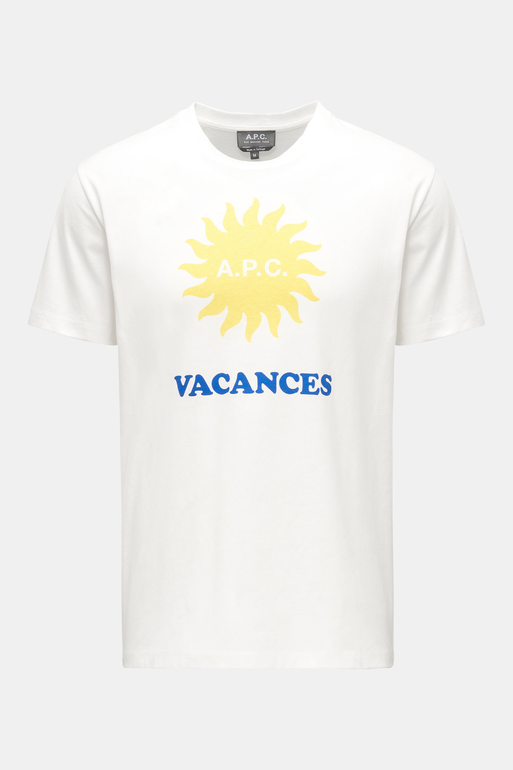 A.P.C. Rundhals-T-Shirt 'Vacances' offwhite