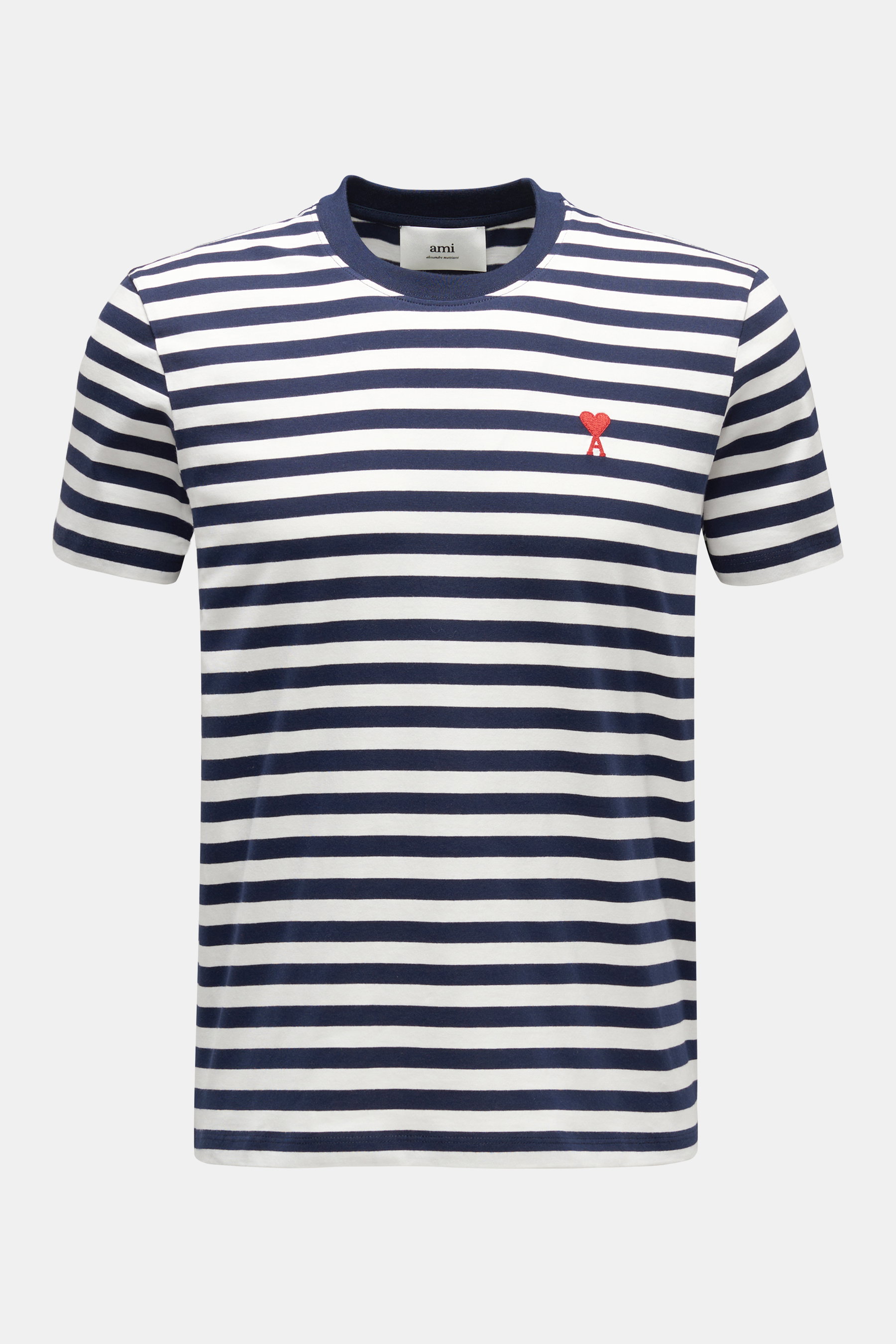 Ami Paris Rundhals-T-Shirt navy/weiß gestreift