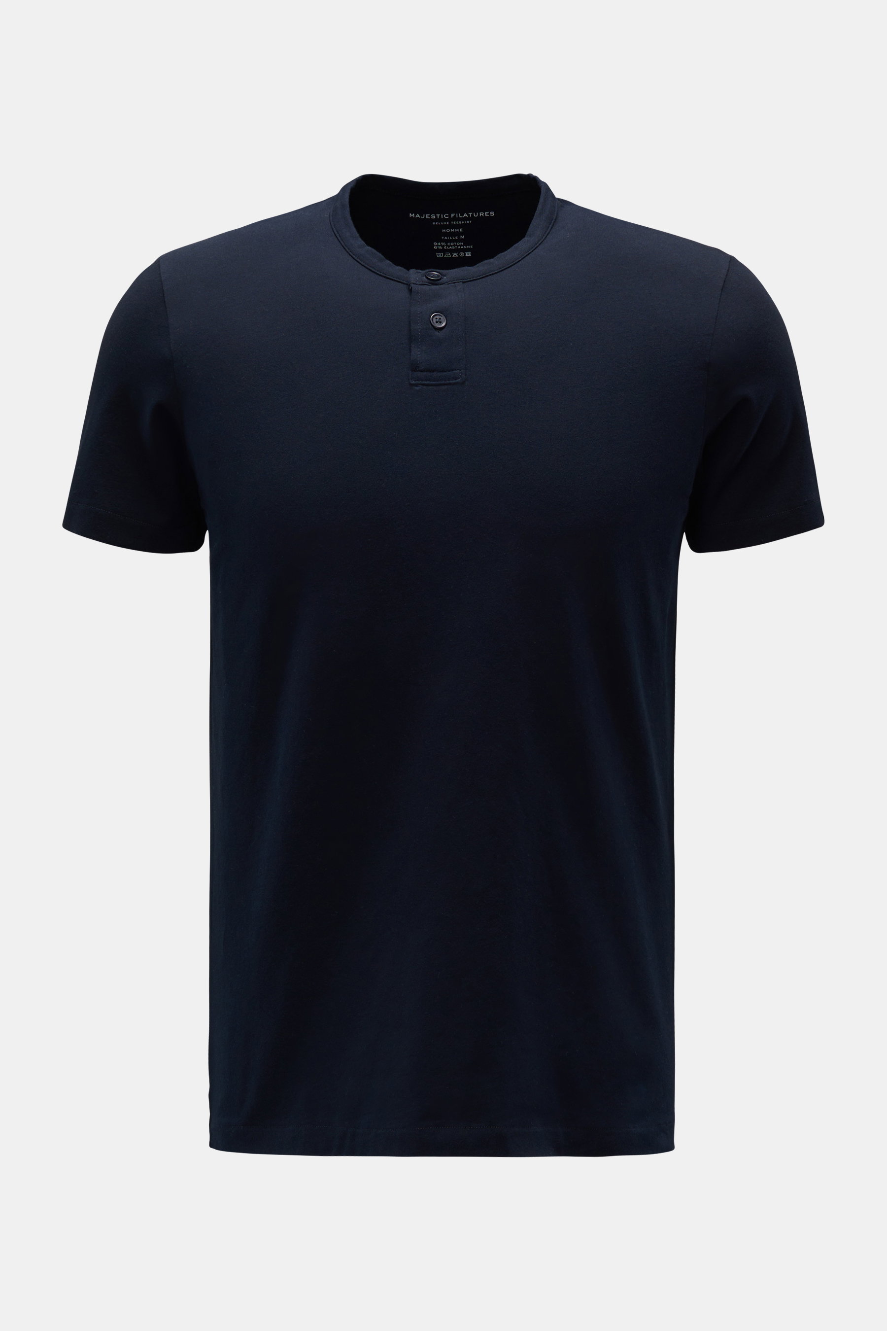 Majestic Filatures Henley-T-Shirt dark navy