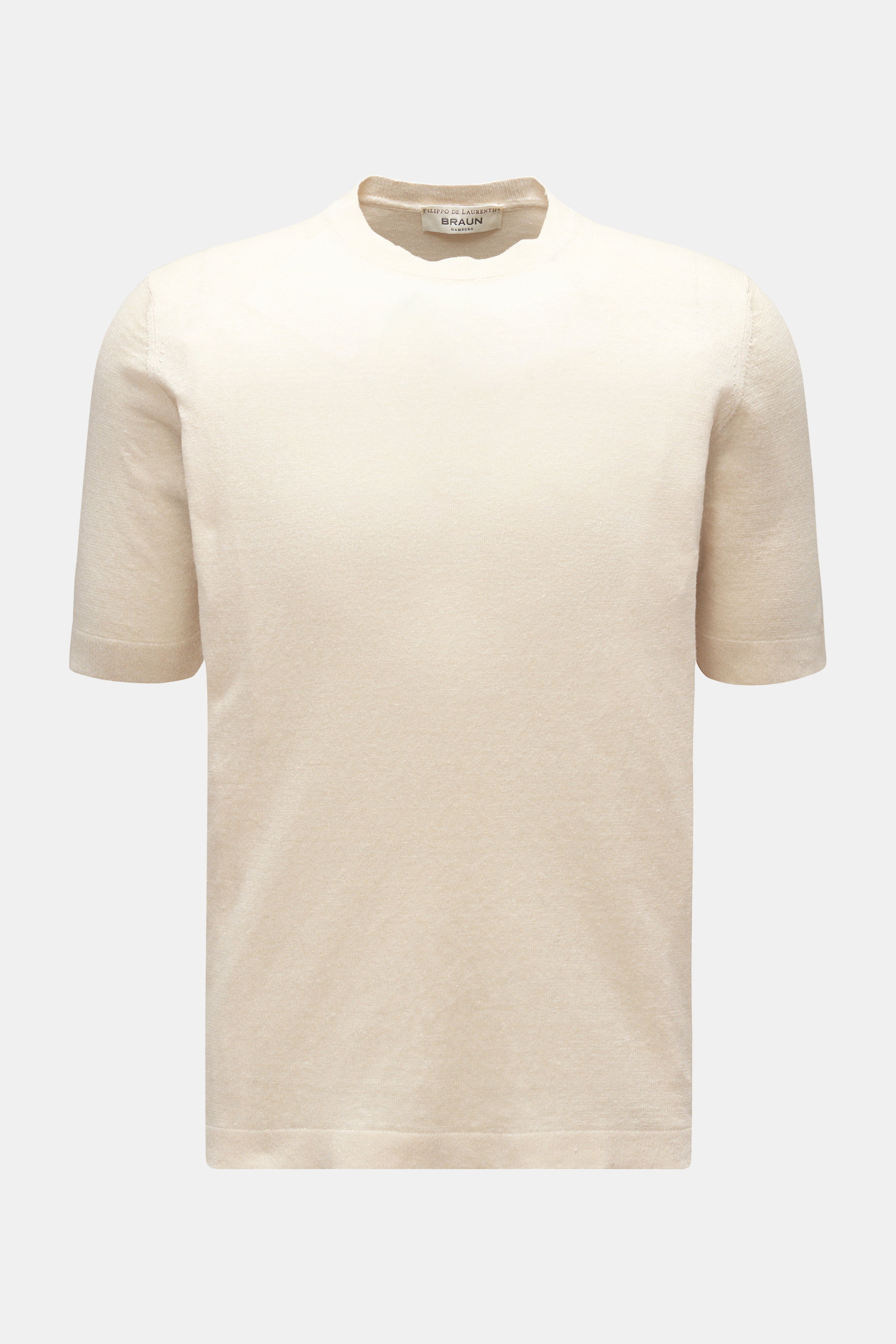 Filippo de Laurentiis Feinstrick-Kurzarmpullover beige