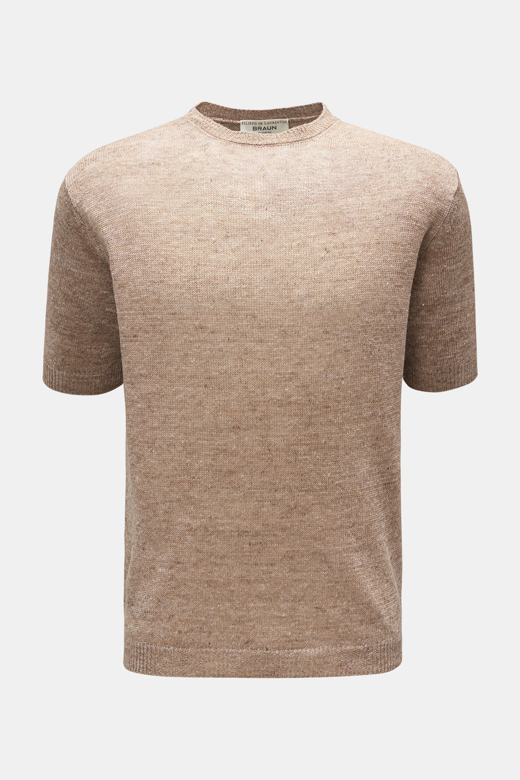 Filippo de Laurentiis Kurzarm-Rundhalspullover beige