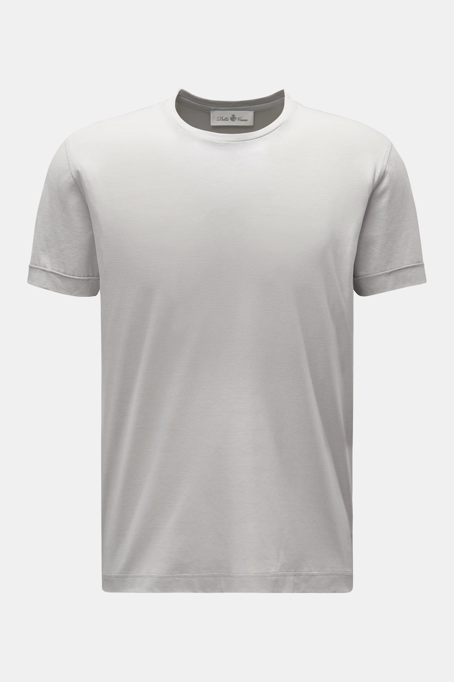 Della Ciana Feinstrick Rundhals-Kurzarmpullover grau