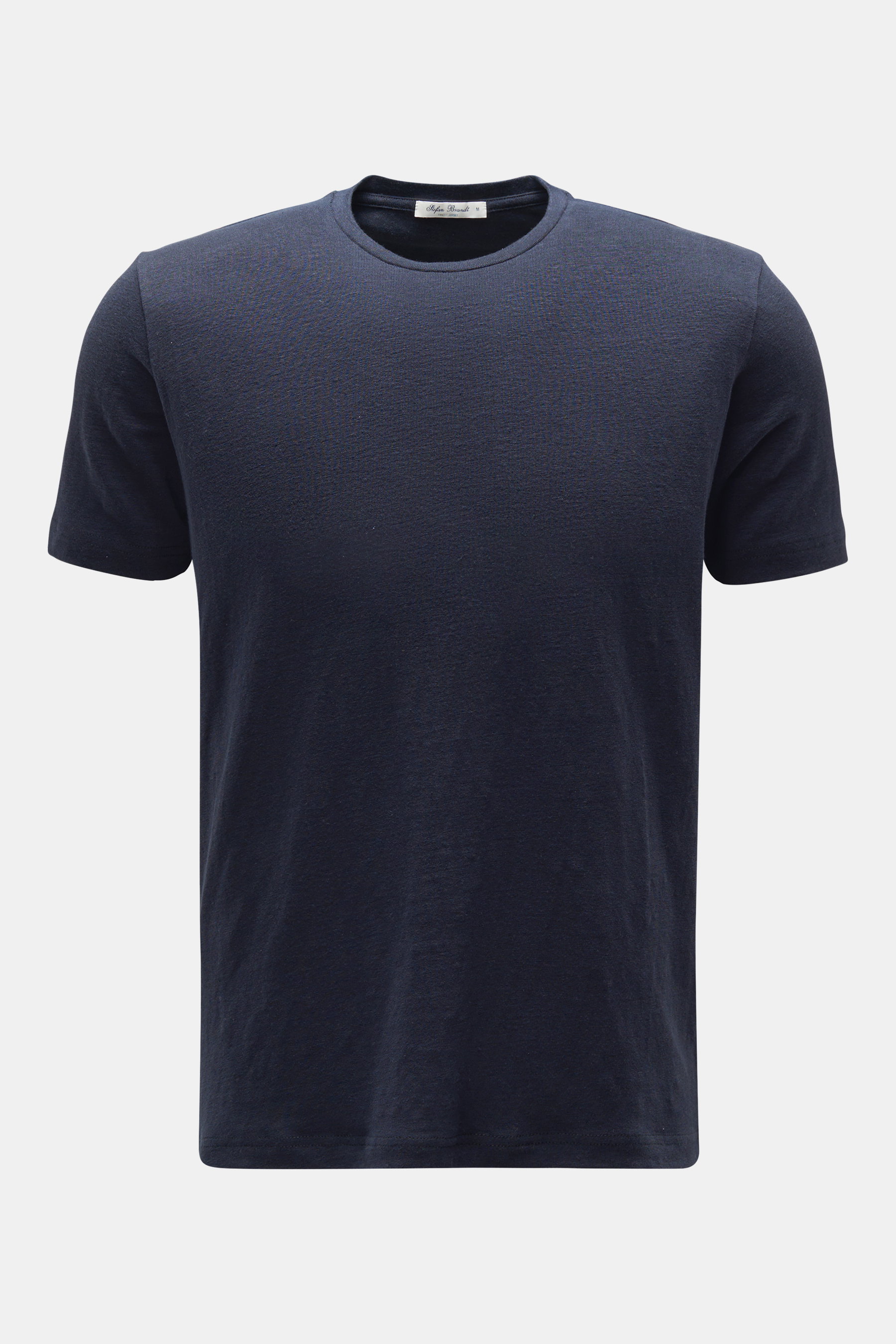 Stefan Brandt Leinen Rundhals-T-Shirt 'Enno' navy
