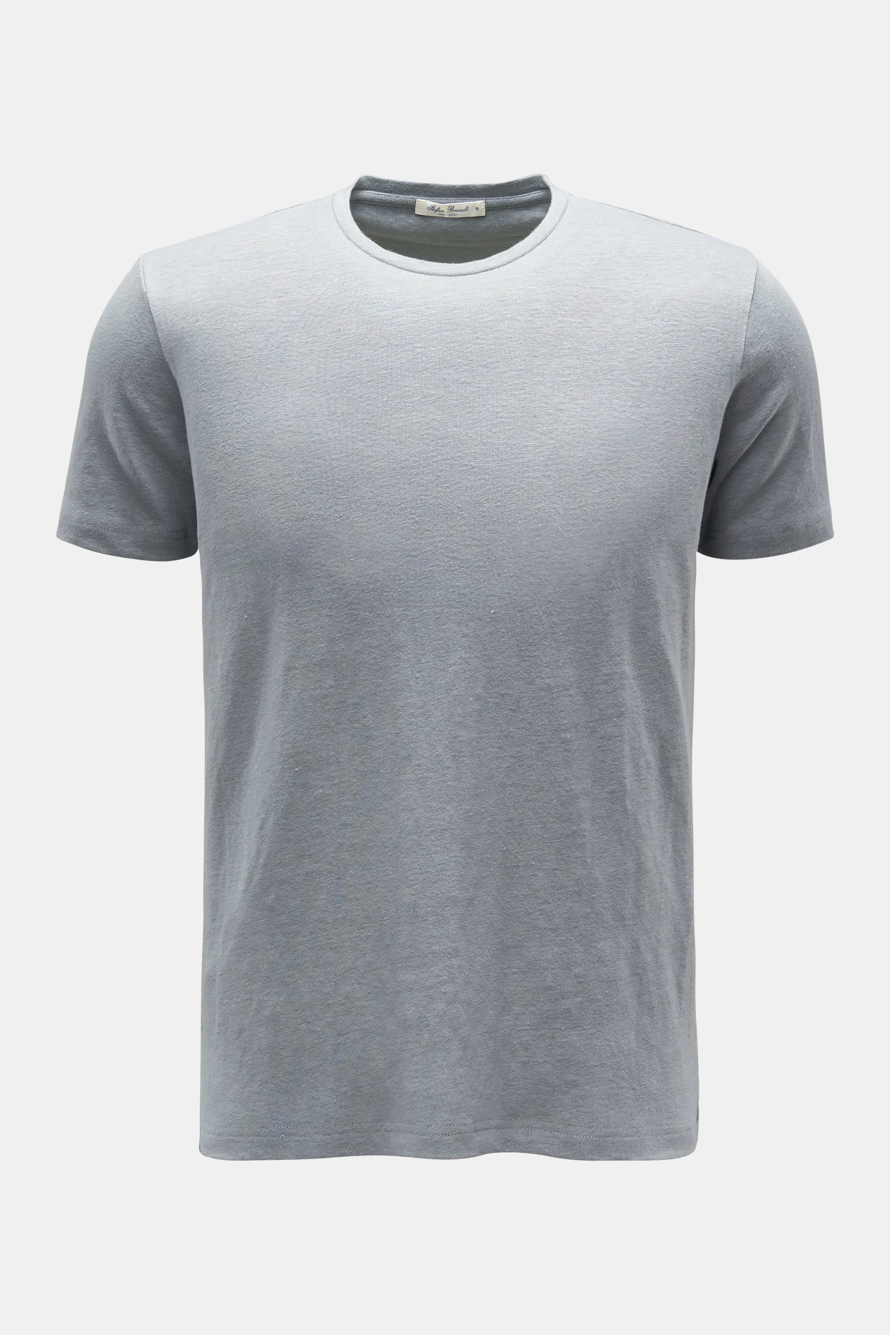 Stefan Brandt Leinen Rundhals-T-Shirt 'Enno' grau