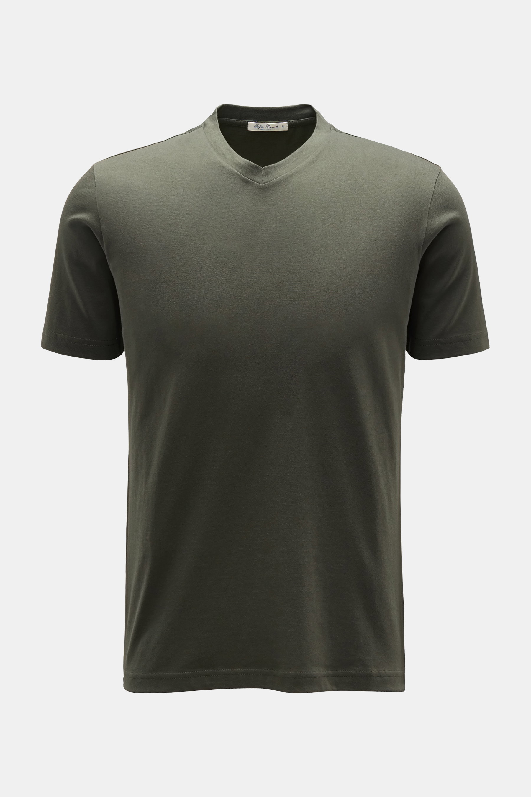Stefan Brandt V-neck T-shirt 'Adam' olive