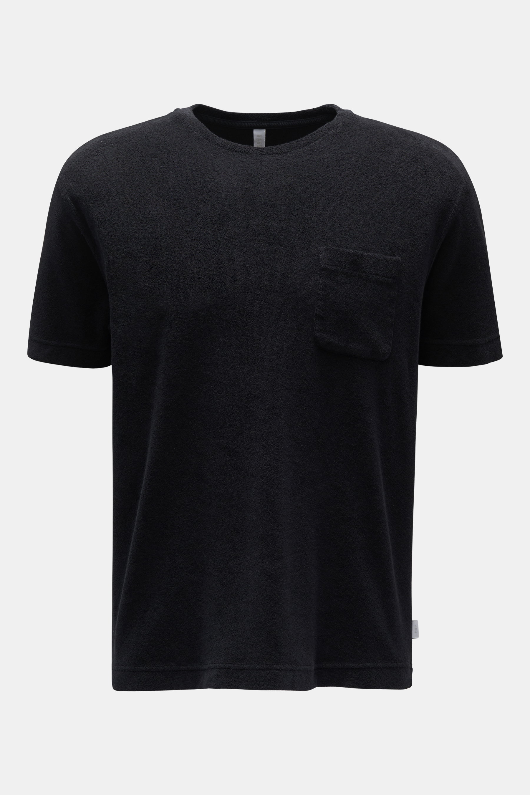04651/ A trip in a bag Frottee Rundhals-T-Shirt 'Terry Tee' schwarz