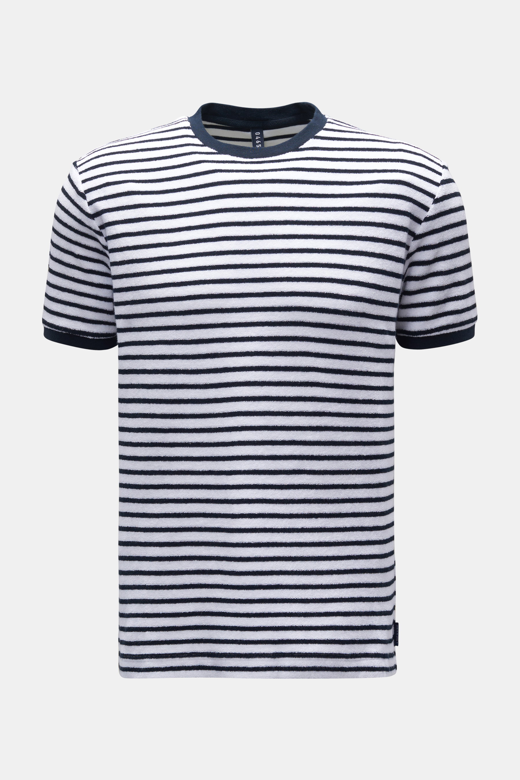 04651/ A trip in a bag Frottee Rundhals-T-Shirt 'Terry Stripe Tee' navy/weiß gestreift