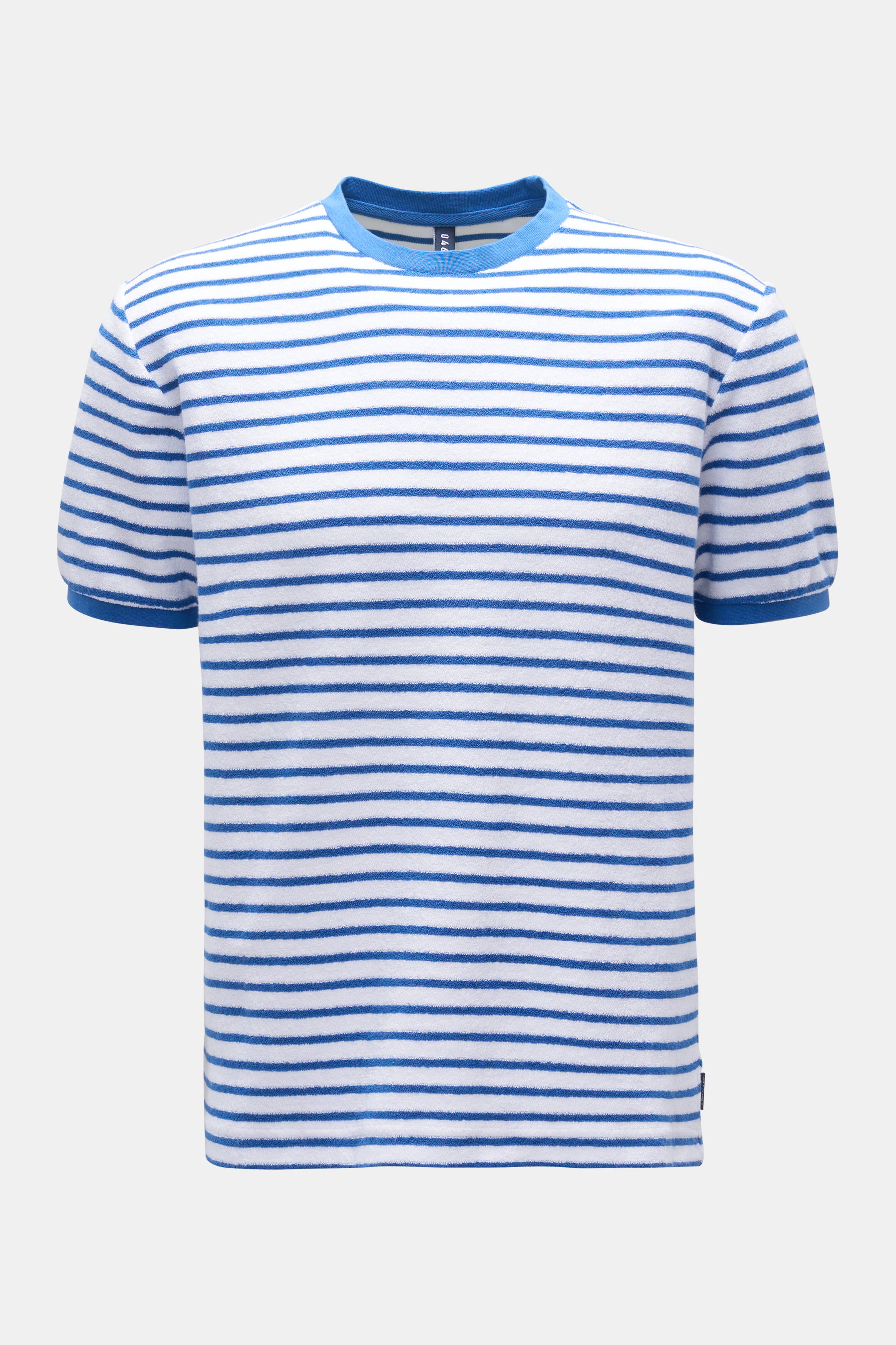 04651/ A trip in a bag Frottee Rundhals-T-Shirt 'Terry Stripe Tee' blau/weiß gestreift