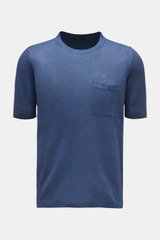 04651/ A trip in a bag Fine knit short sleeve jumper 'Linen Knit Tee' dark blue
