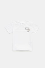 04651/ A trip in a bag Kids crew neck T-shirt 'Kids-Tee Crab' white