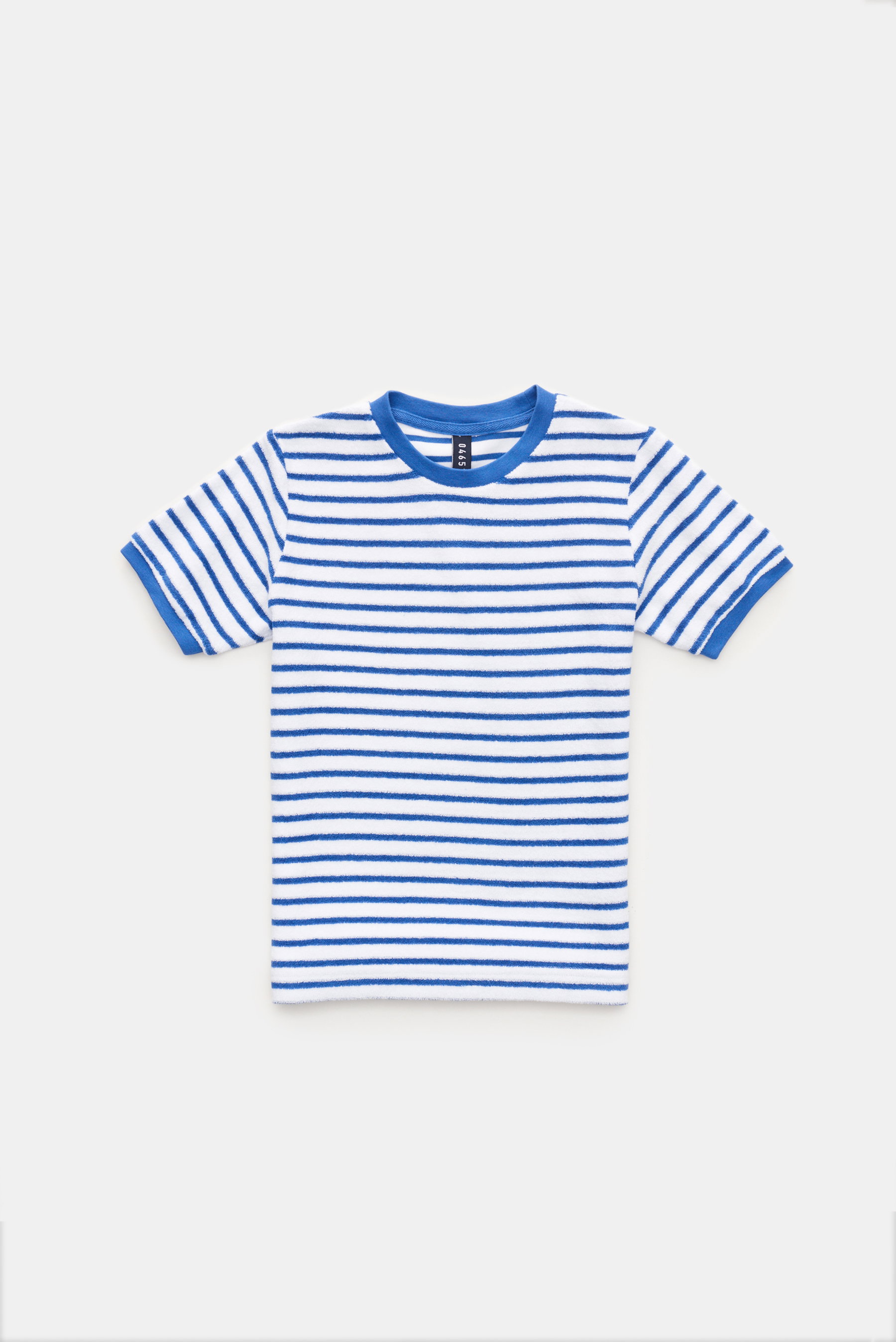 04651/ A trip in a bag Kinder Frottee Rundhals-T-Shirt 'Kids Terry Stripe Tee' blau/weiß gestreift