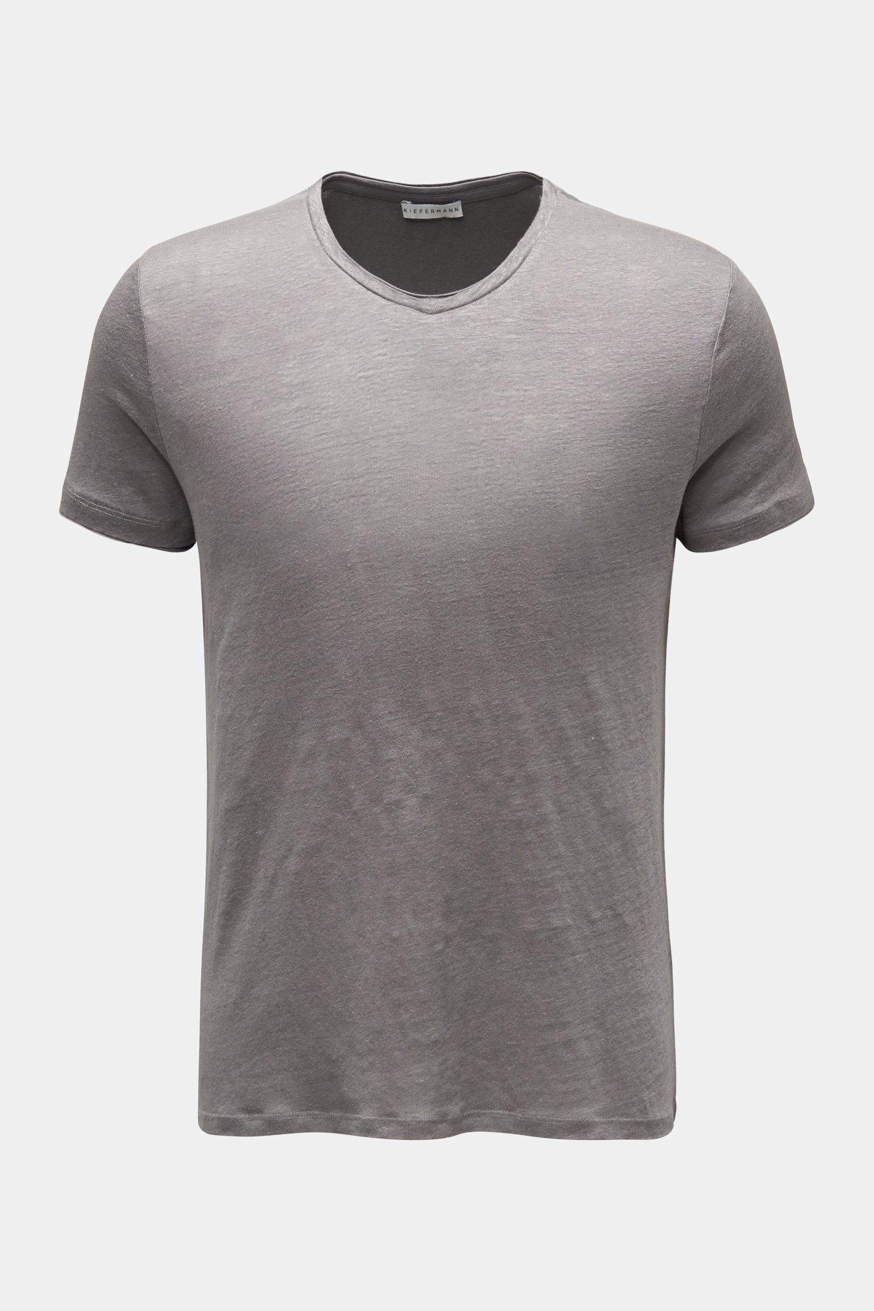 Kiefermann Leinen V-Neck T-Shirt 'Flynn' grau