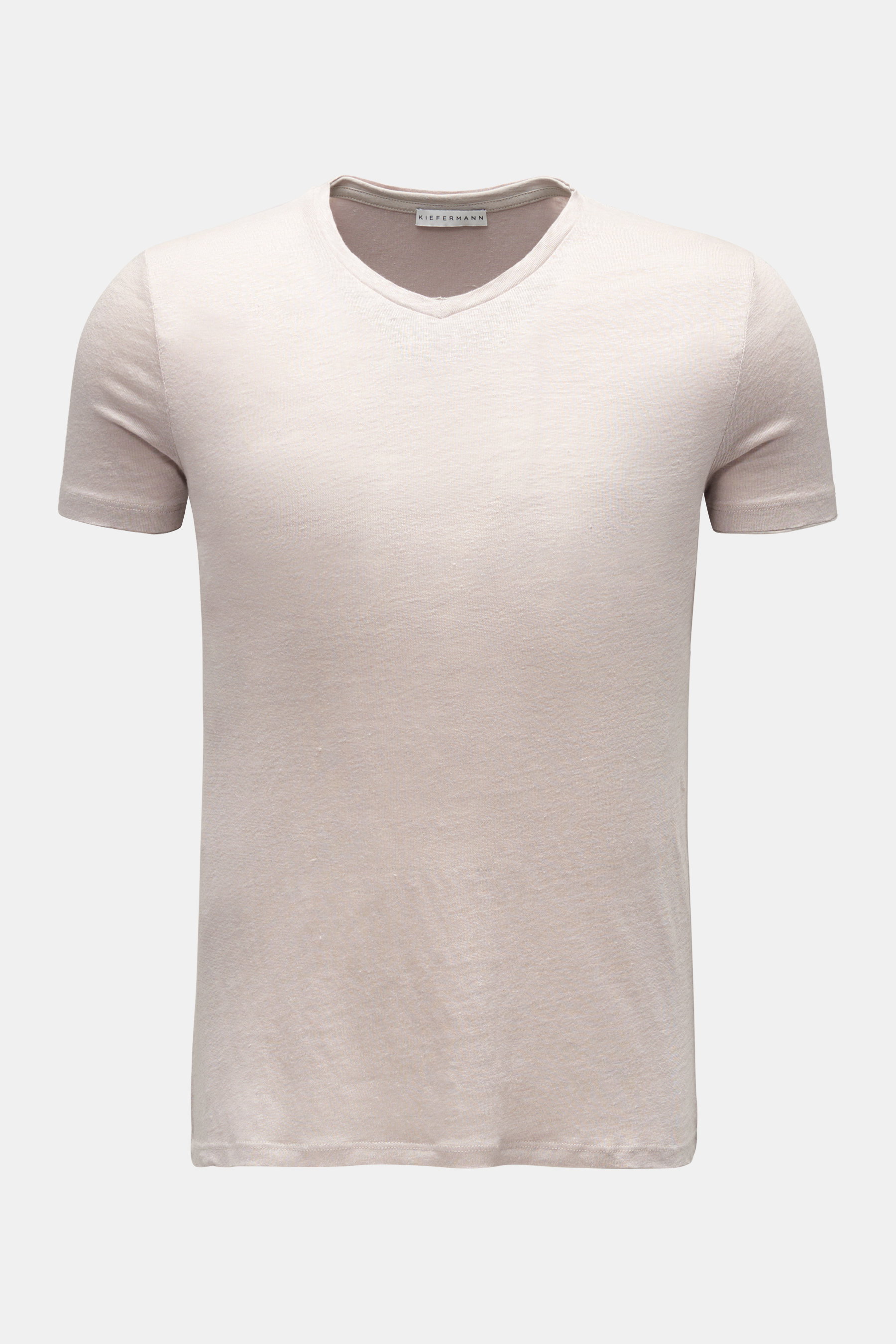 Kiefermann Leinen V-Neck T-Shirt 'Flynn' beige