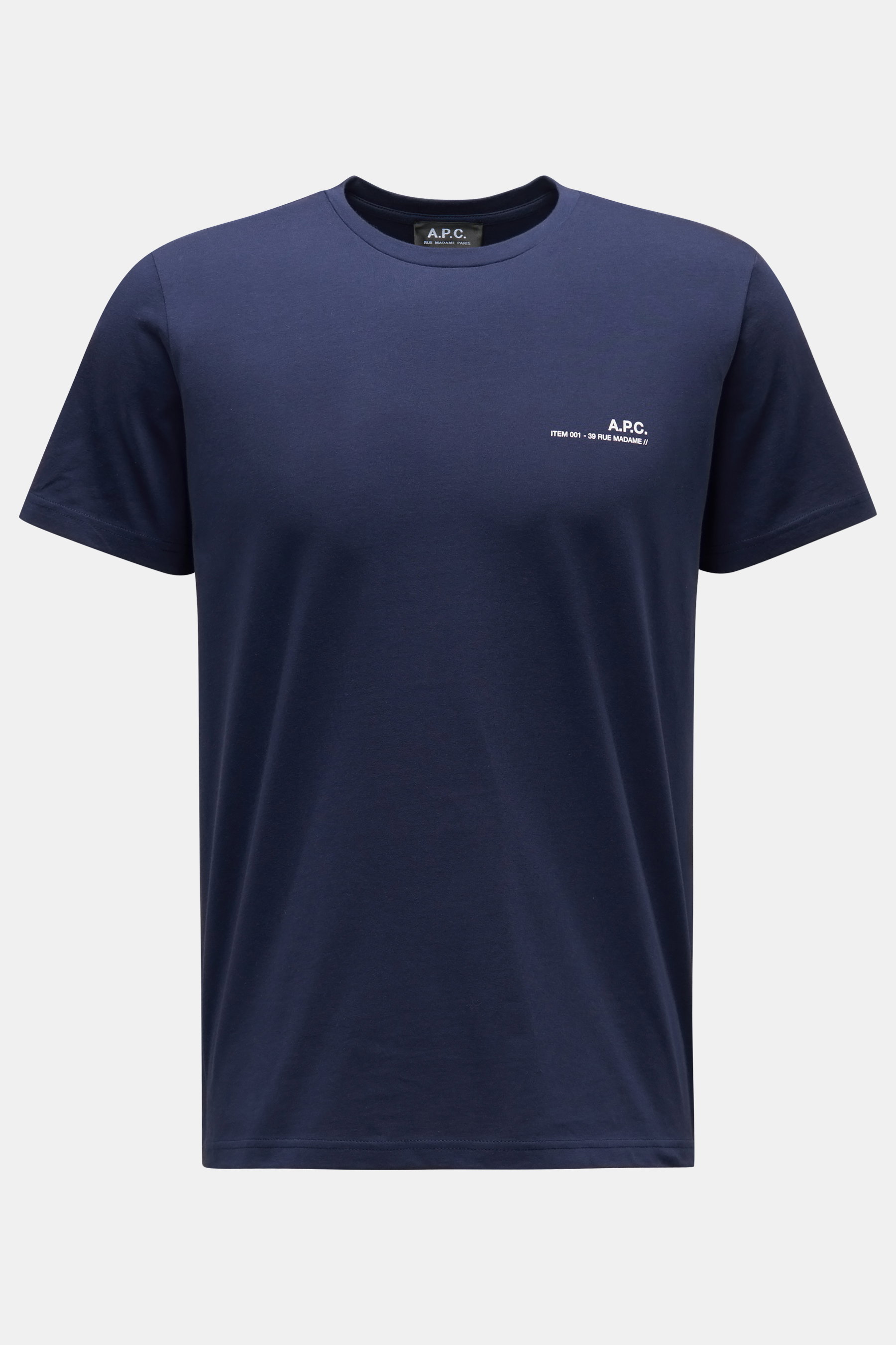 A.P.C. Rundhals-T-Shirt 'Item' navy
