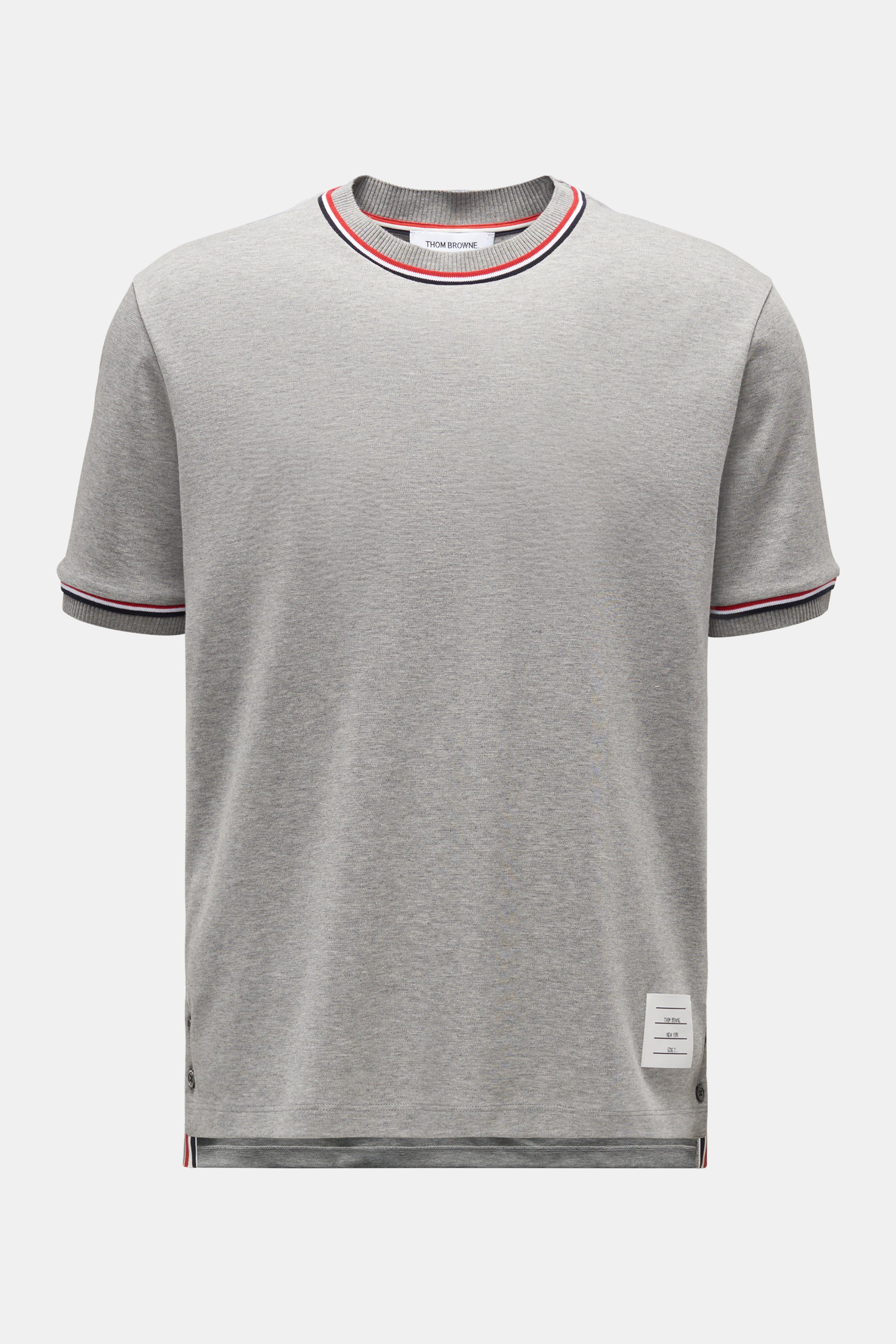 Thom Browne Rundhals-T-Shirt hellgrau meliert