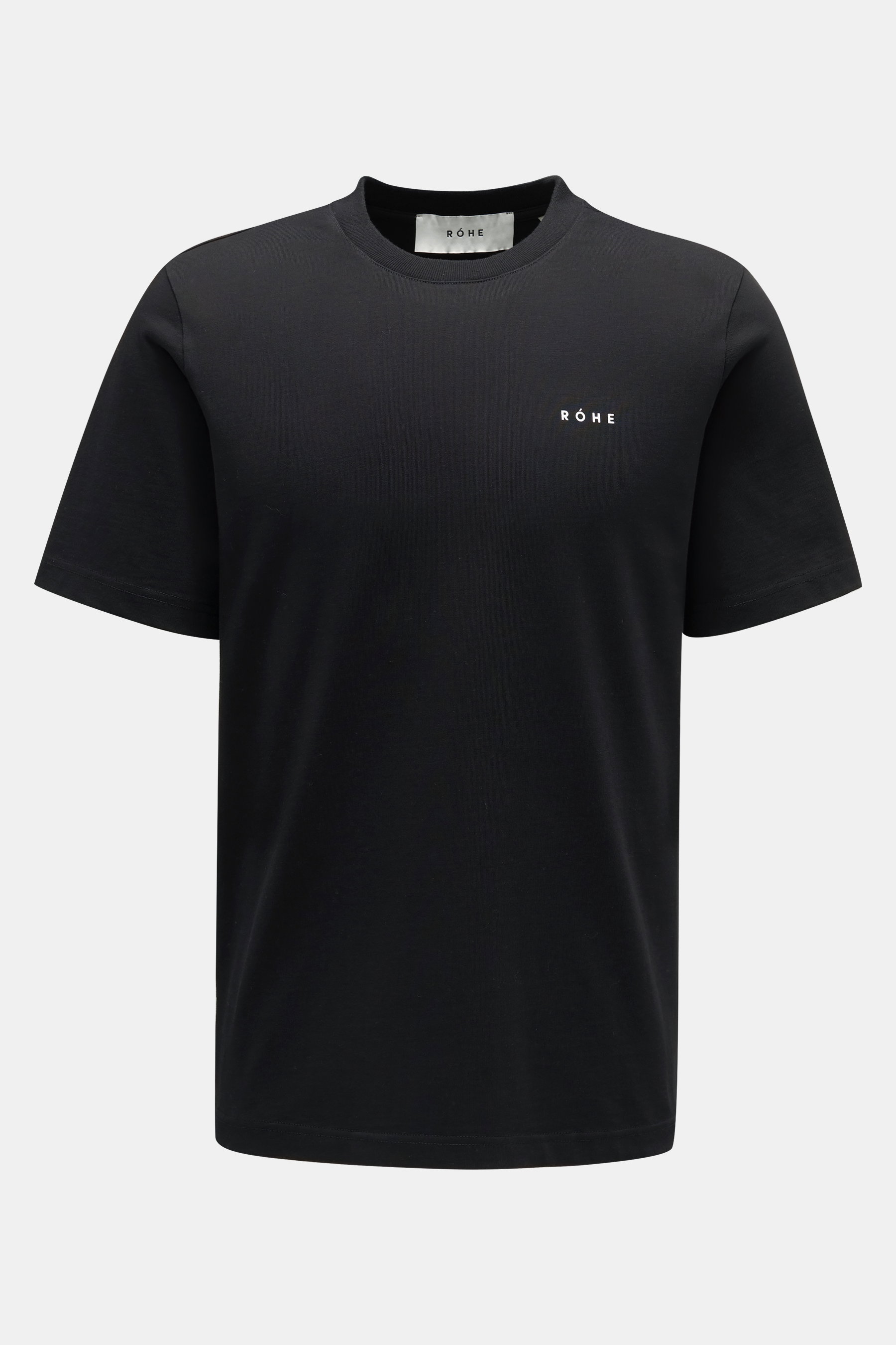 Róhe Rundhals-T-Shirt schwarz