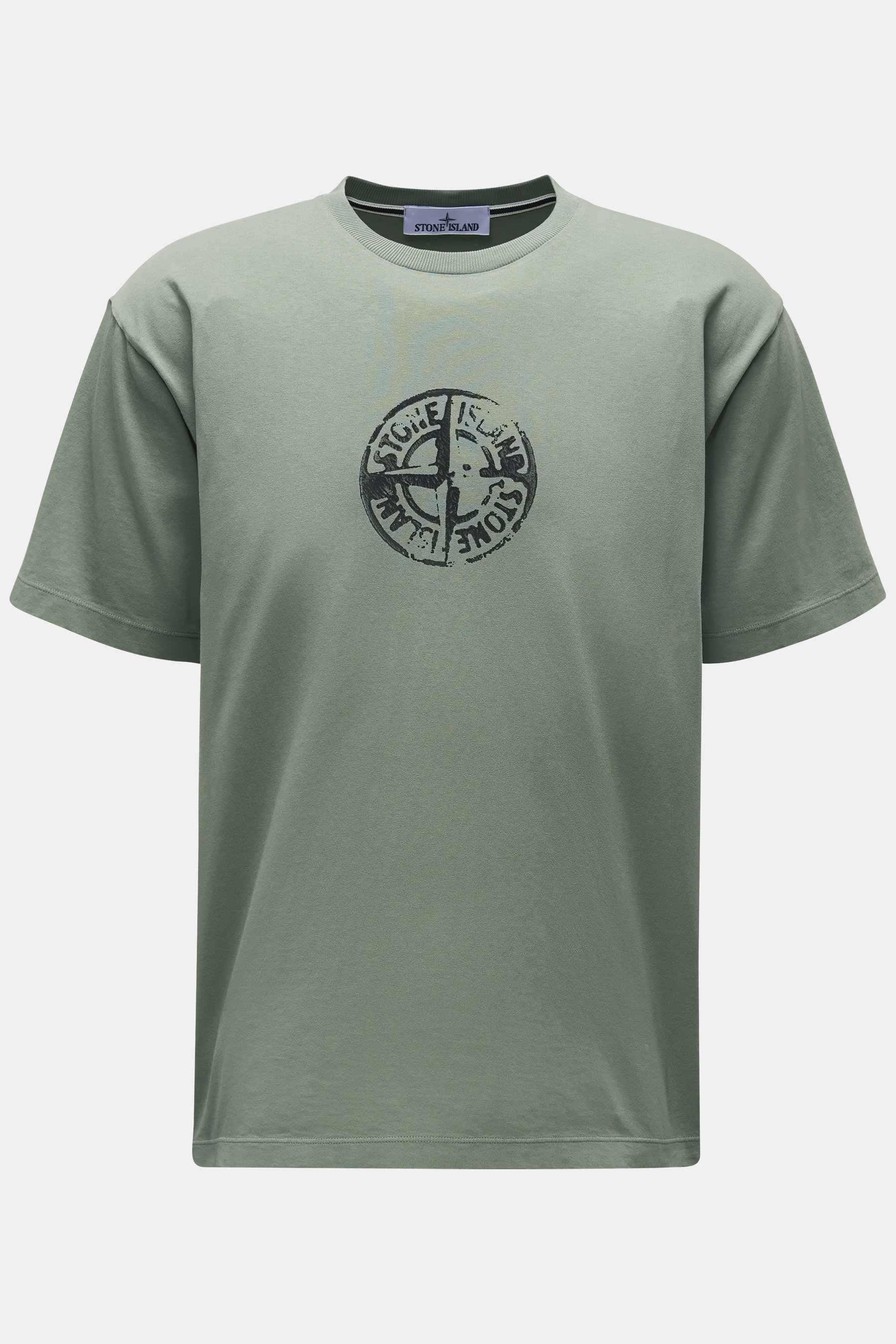 Stone Island Crew neck T-shirt 'Stamp Three' grey-green