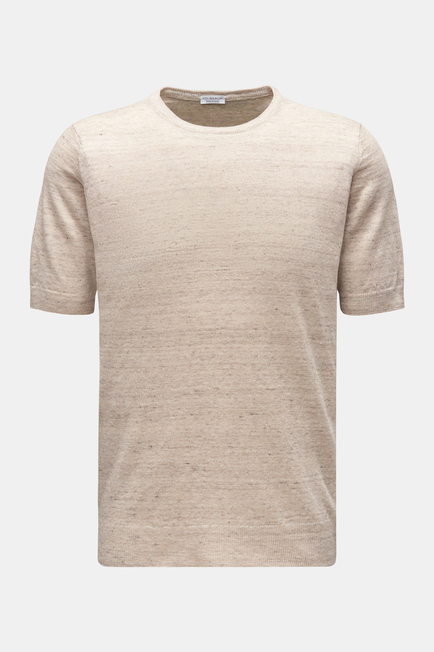 von Braun Feinstrick Rundhals-Kurzarmpullover beige