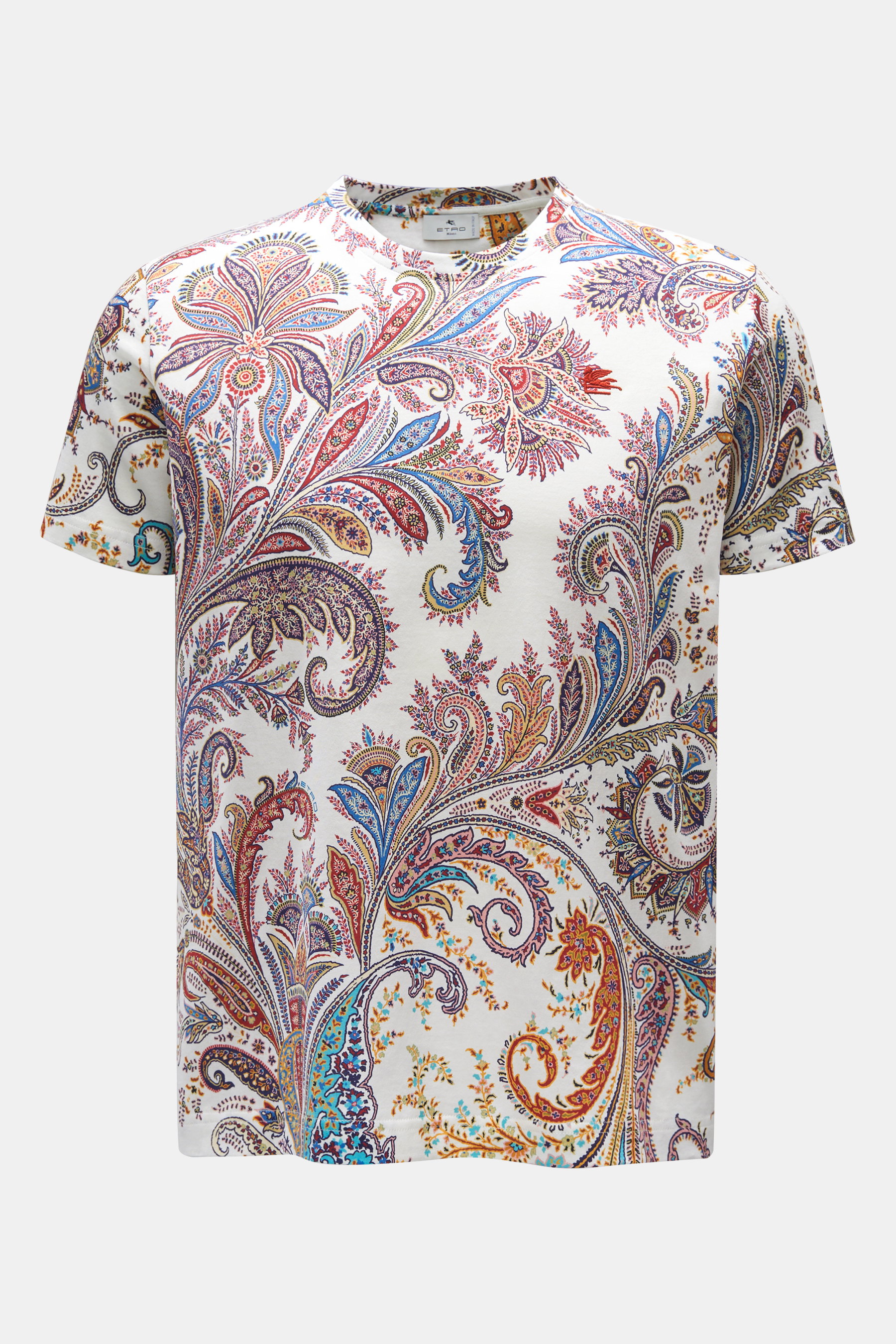 Etro Rundhals-T-Shirt creme gemustert
