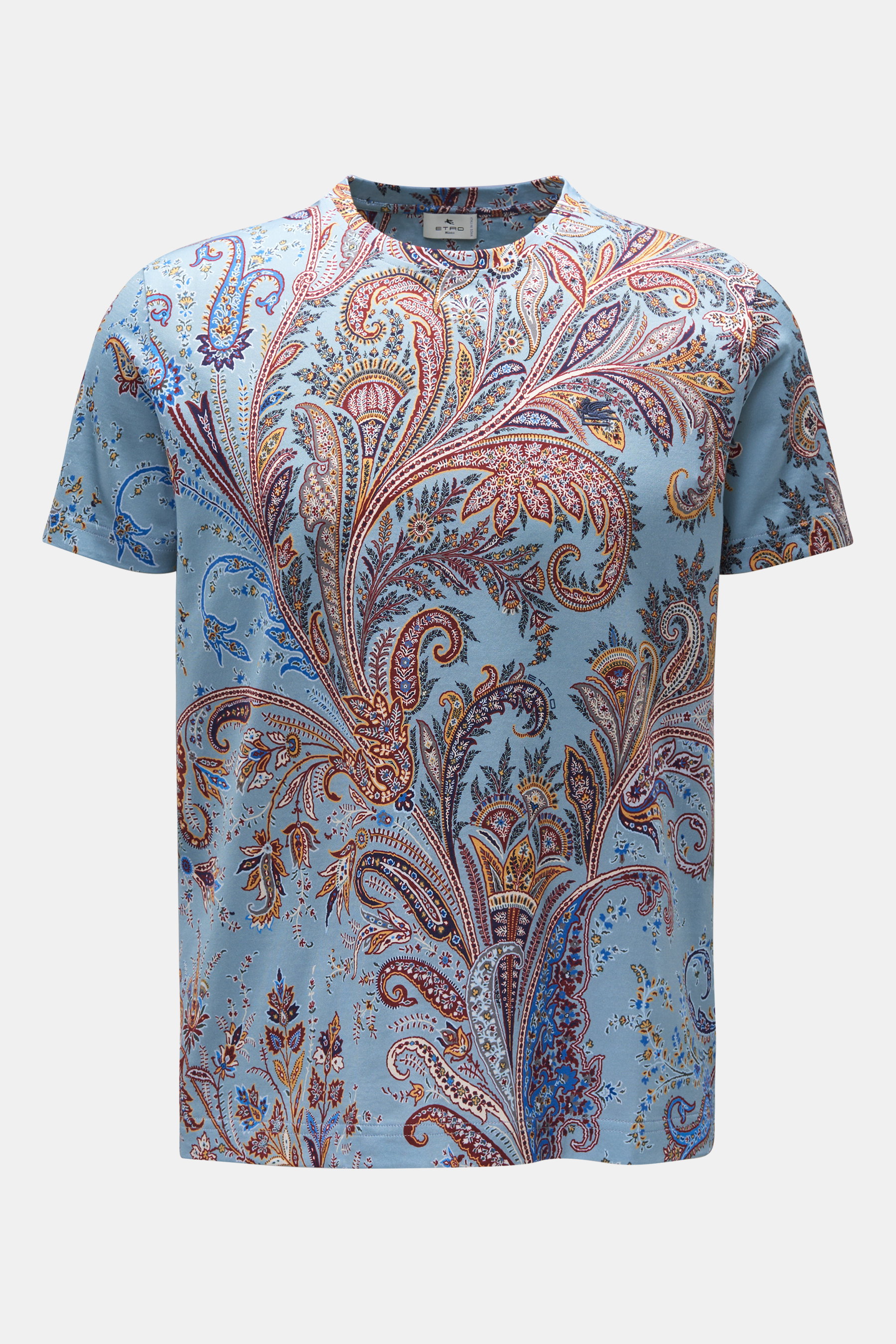 Etro Rundhals-T-Shirt hellblau gemustert