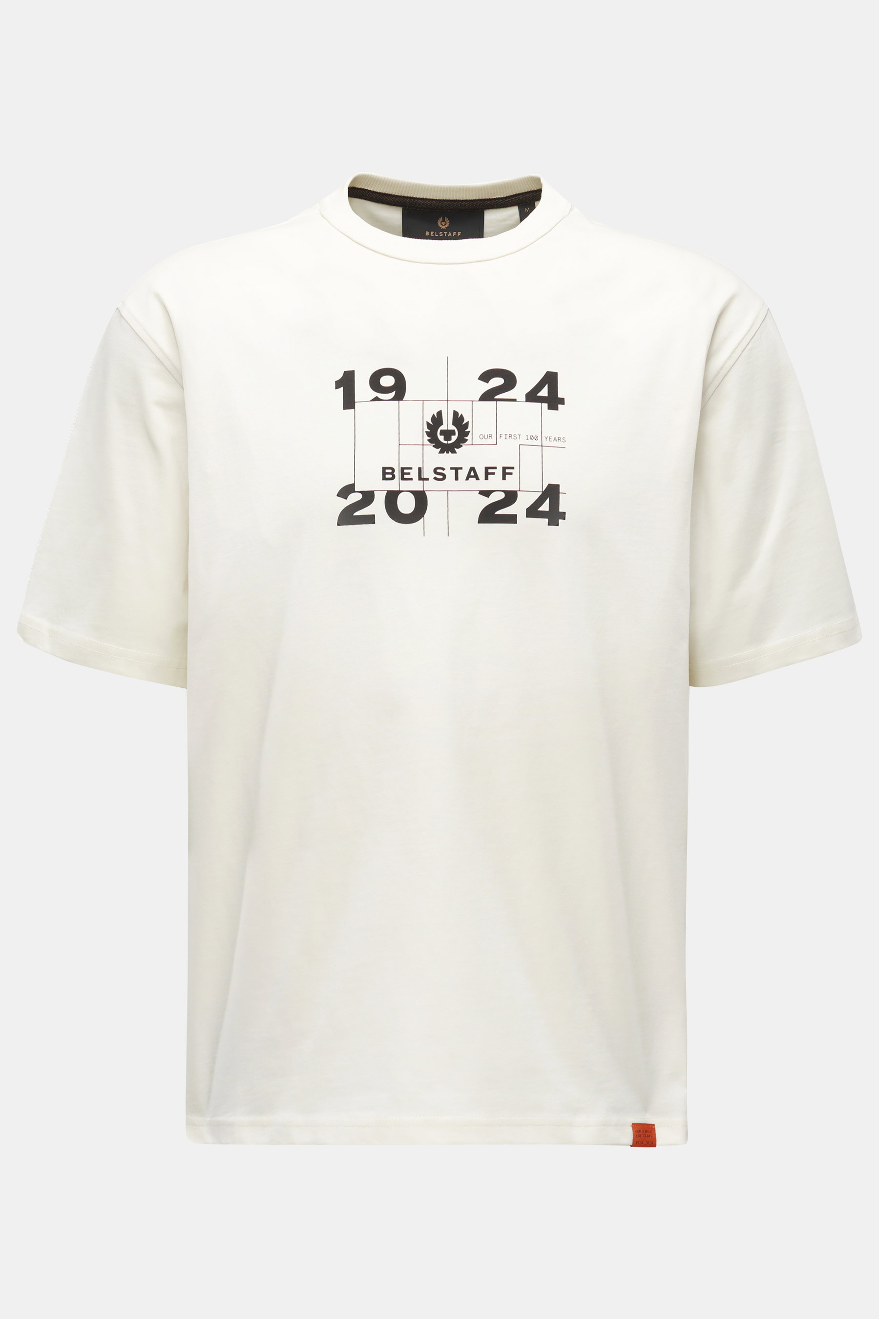 Belstaff Rundhals-T-Shirt 'Centenary Logo' offwhite
