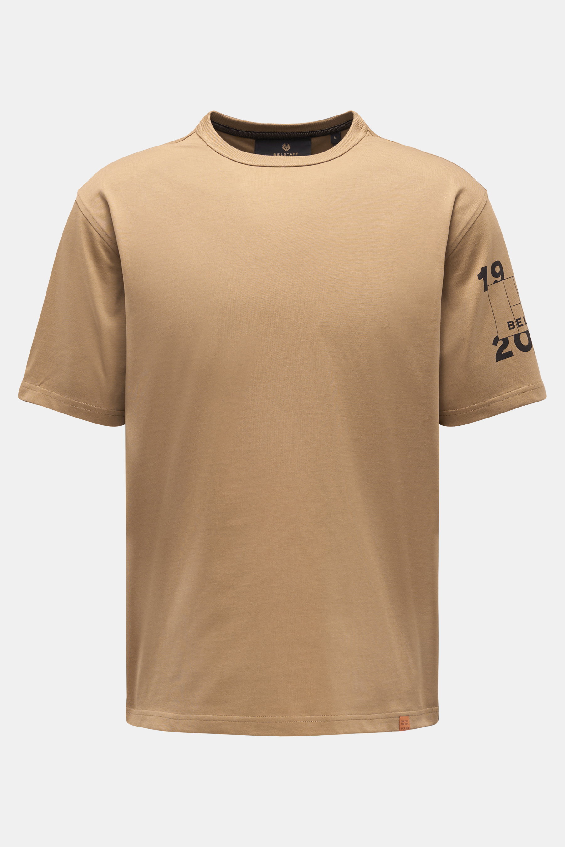 Belstaff Rundhals-T-Shirt 'Centenary Sleeve Logo' hellbraun